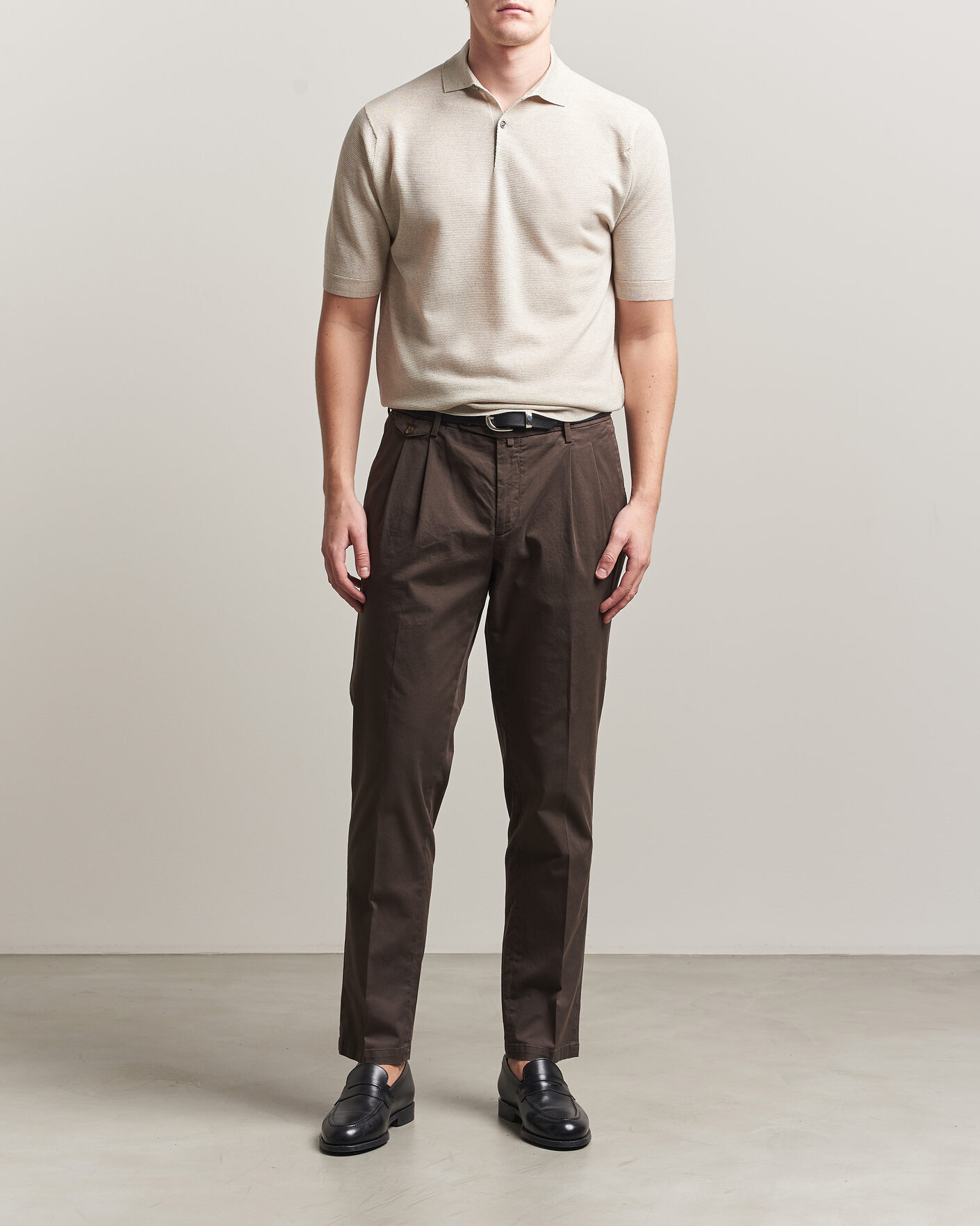Herr | Pikéer | John Smedley | 14 Singular Knitted Textured Polo Grey Fleece