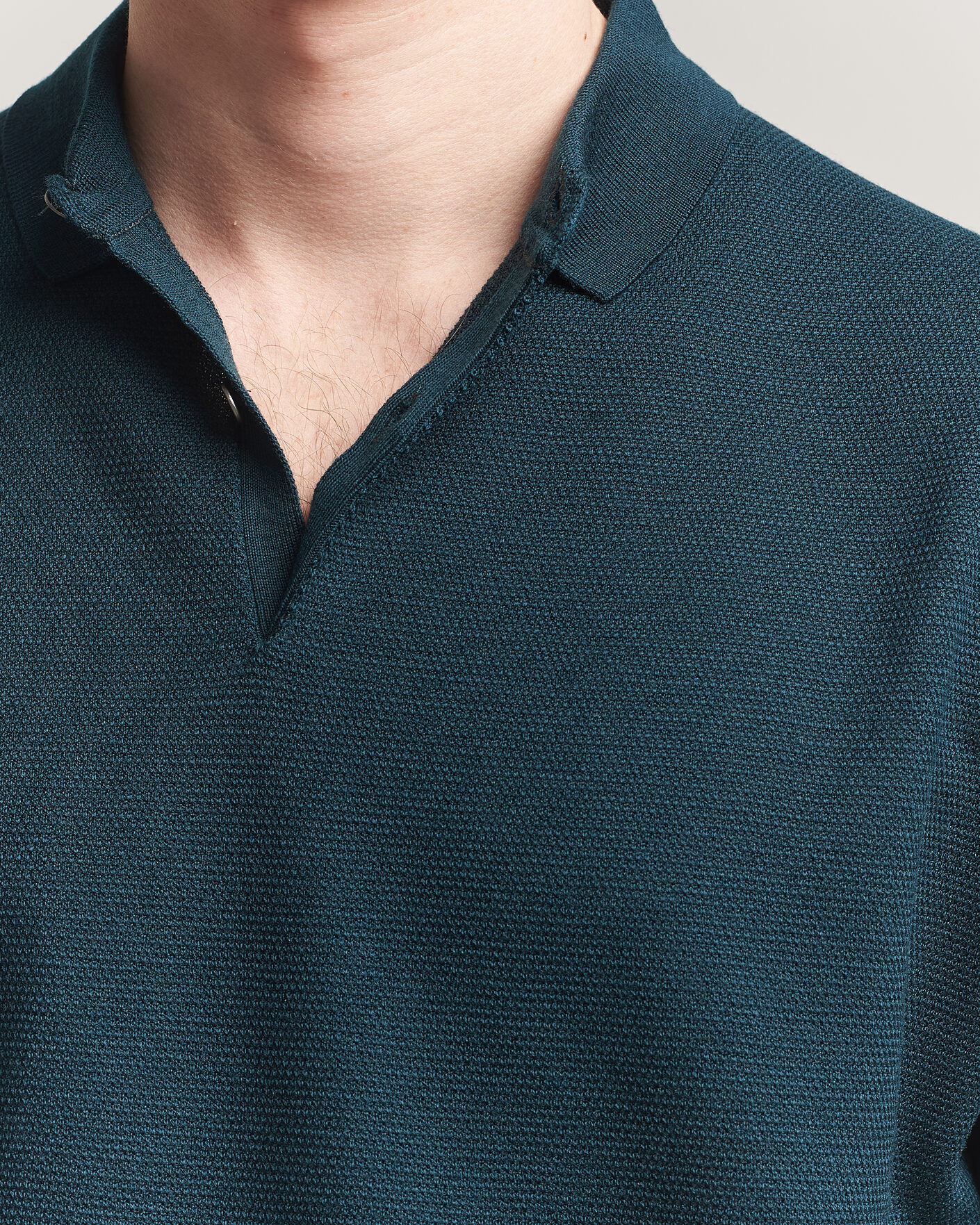 Herr | Pikéer | John Smedley | 14 Singular Knitted Textured Polo Richardson Green