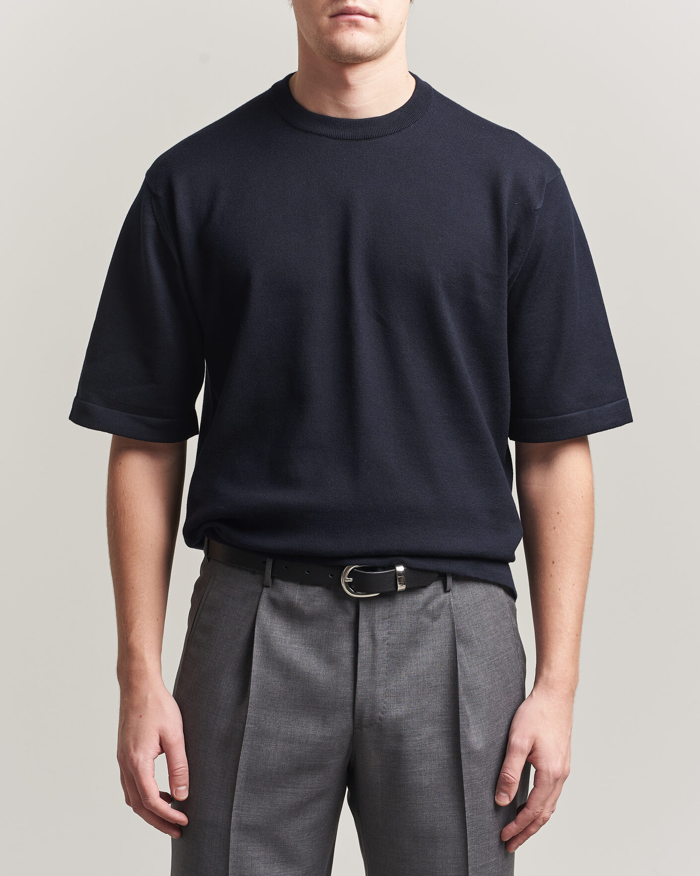 Herr | T-Shirts | John Smedley | Tindall Sea Island Cotton T-Shirt Navy