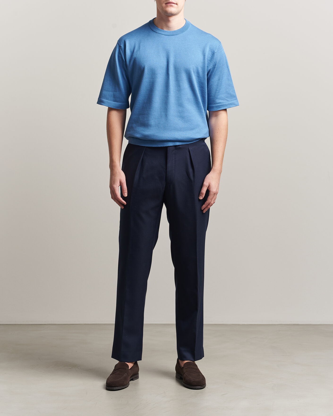 Herr | T-Shirts | John Smedley | Tindall Sea Island Cotton T-Shirt Skye Blue