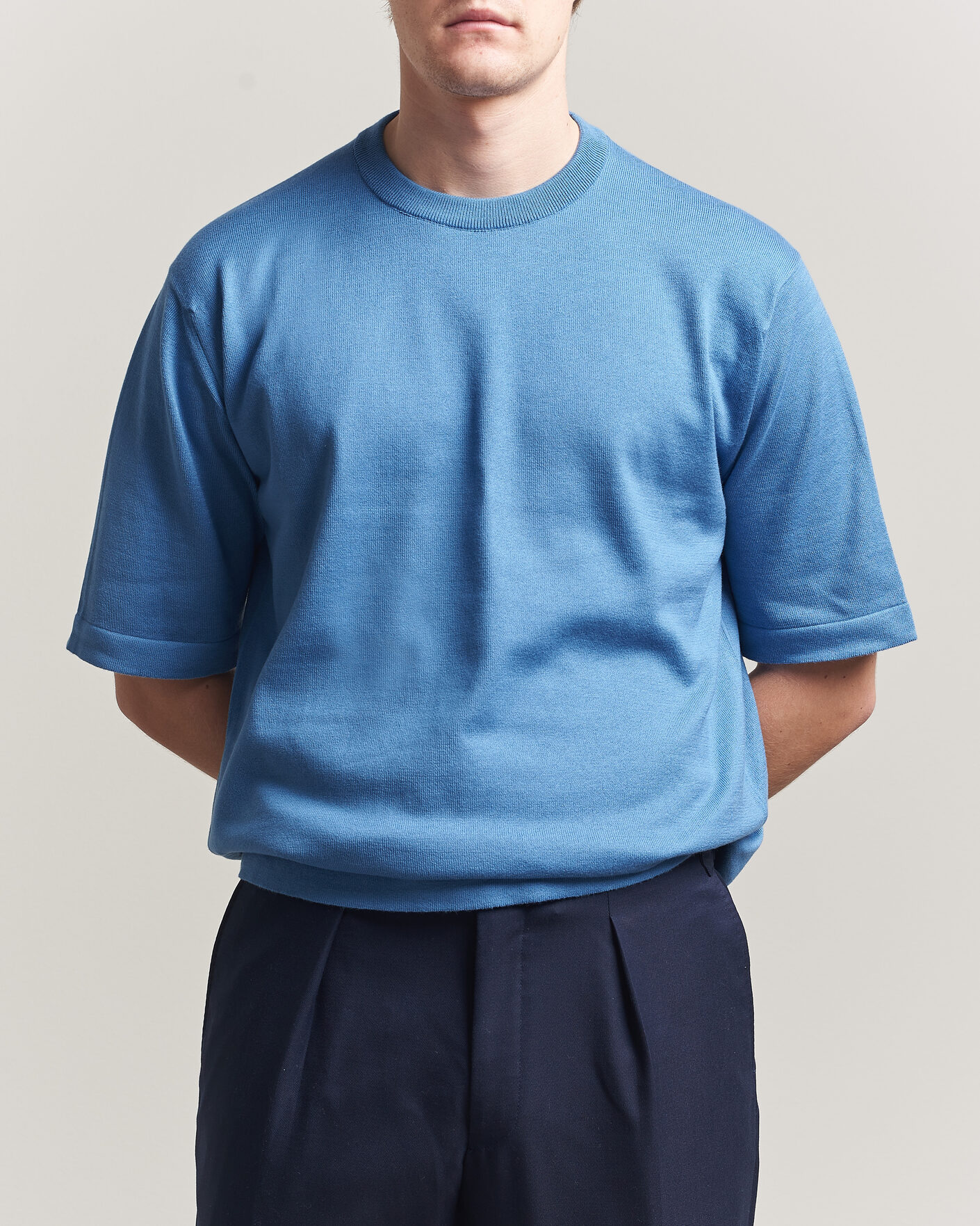 Herr | T-Shirts | John Smedley | Tindall Sea Island Cotton T-Shirt Skye Blue