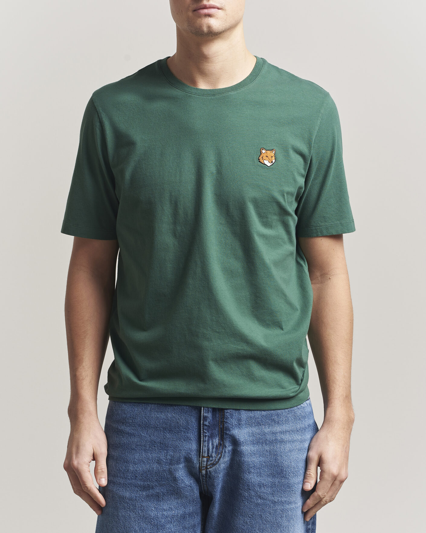 Herr | T-Shirts | Maison Kitsuné | Fox Head T-Shirt Bottle Green