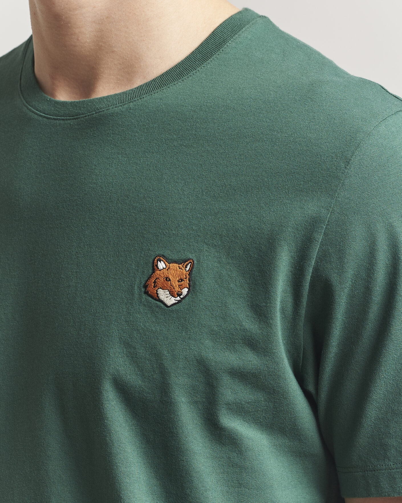 Herr | T-Shirts | Maison Kitsuné | Fox Head T-Shirt Bottle Green