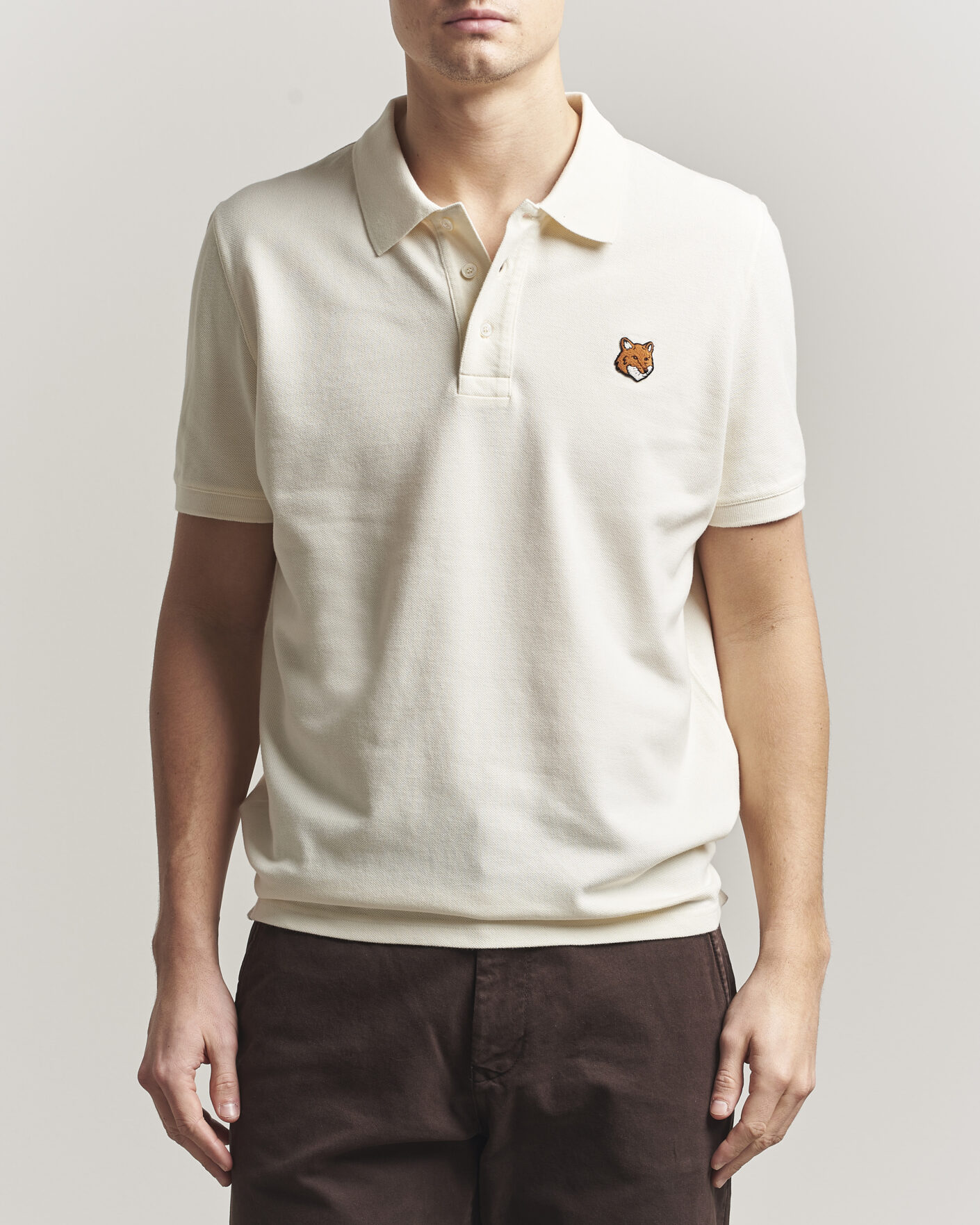 Herr | Pikéer | Maison Kitsuné | Fox Head Polo Noble Beige