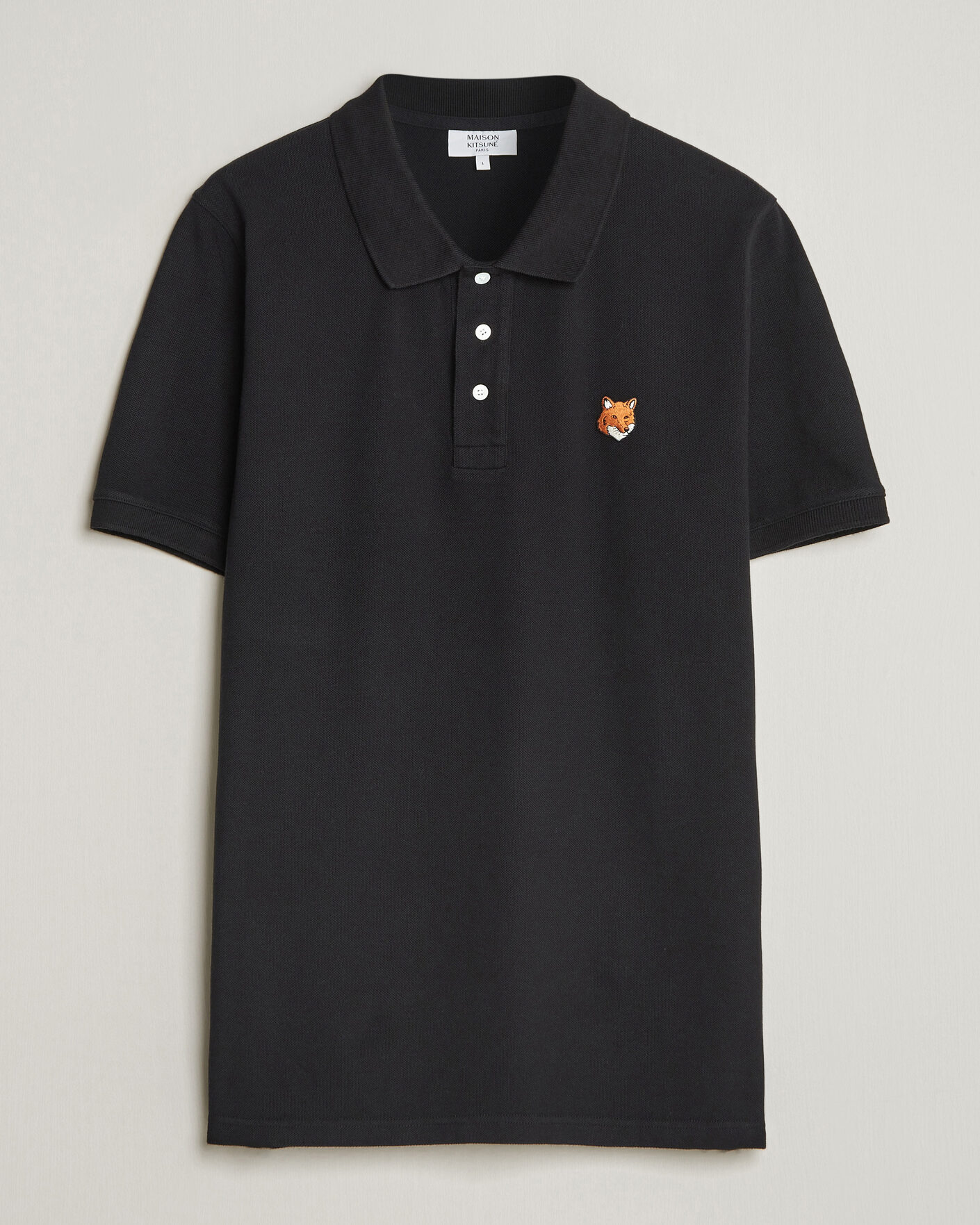 Herr | Pikéer | Maison Kitsuné | Fox Head Polo Black