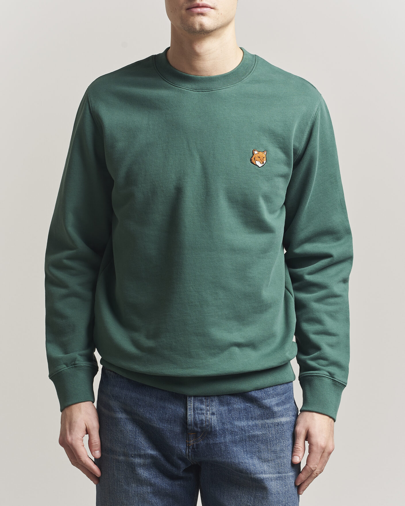 Herr | Tröjor | Maison Kitsuné | Fox Head Sweatshirt Bottle Green