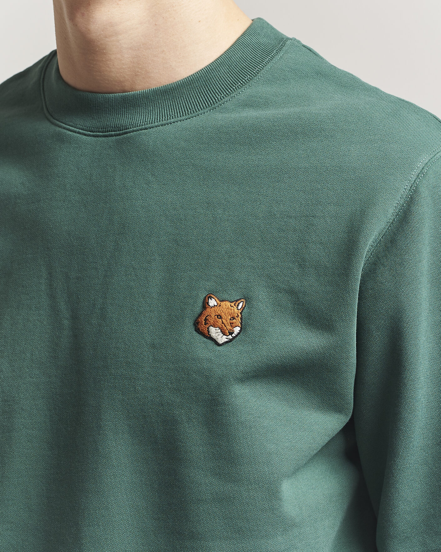 Herr | Tröjor | Maison Kitsuné | Fox Head Sweatshirt Bottle Green