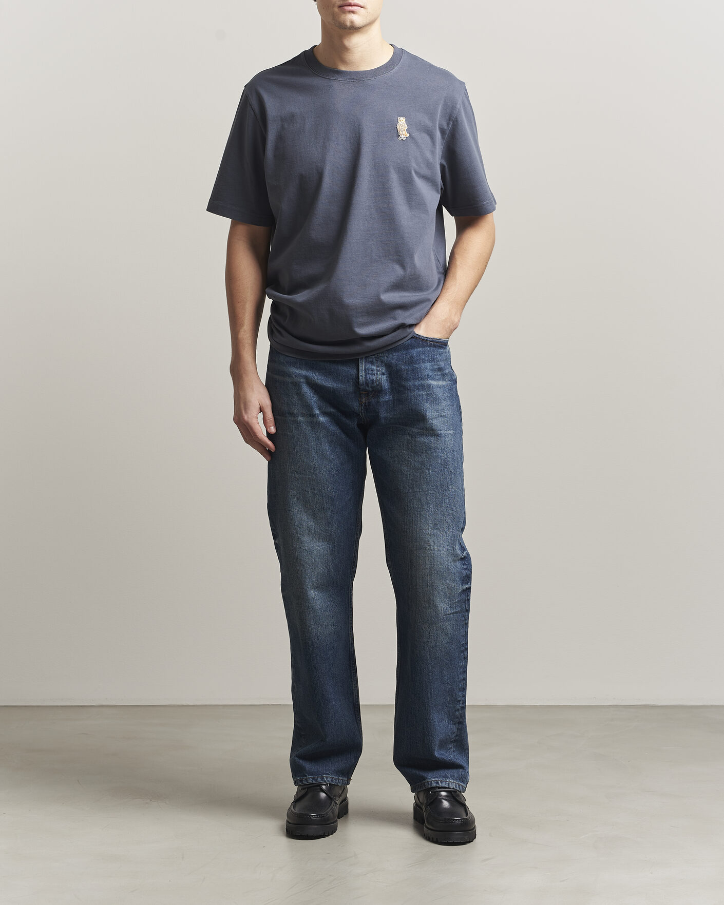 Herr | T-Shirts | Maison Kitsuné | Dressed Fox T-Shirt Shadow Blue