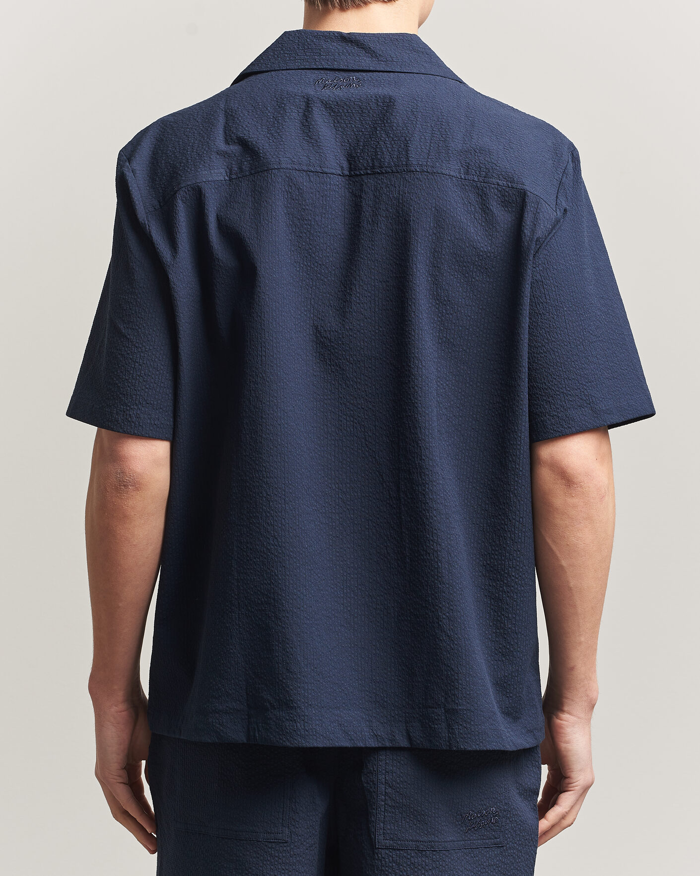 Herr | Skjortor | Maison Kitsuné | Seersucker Resort Shirt Navy