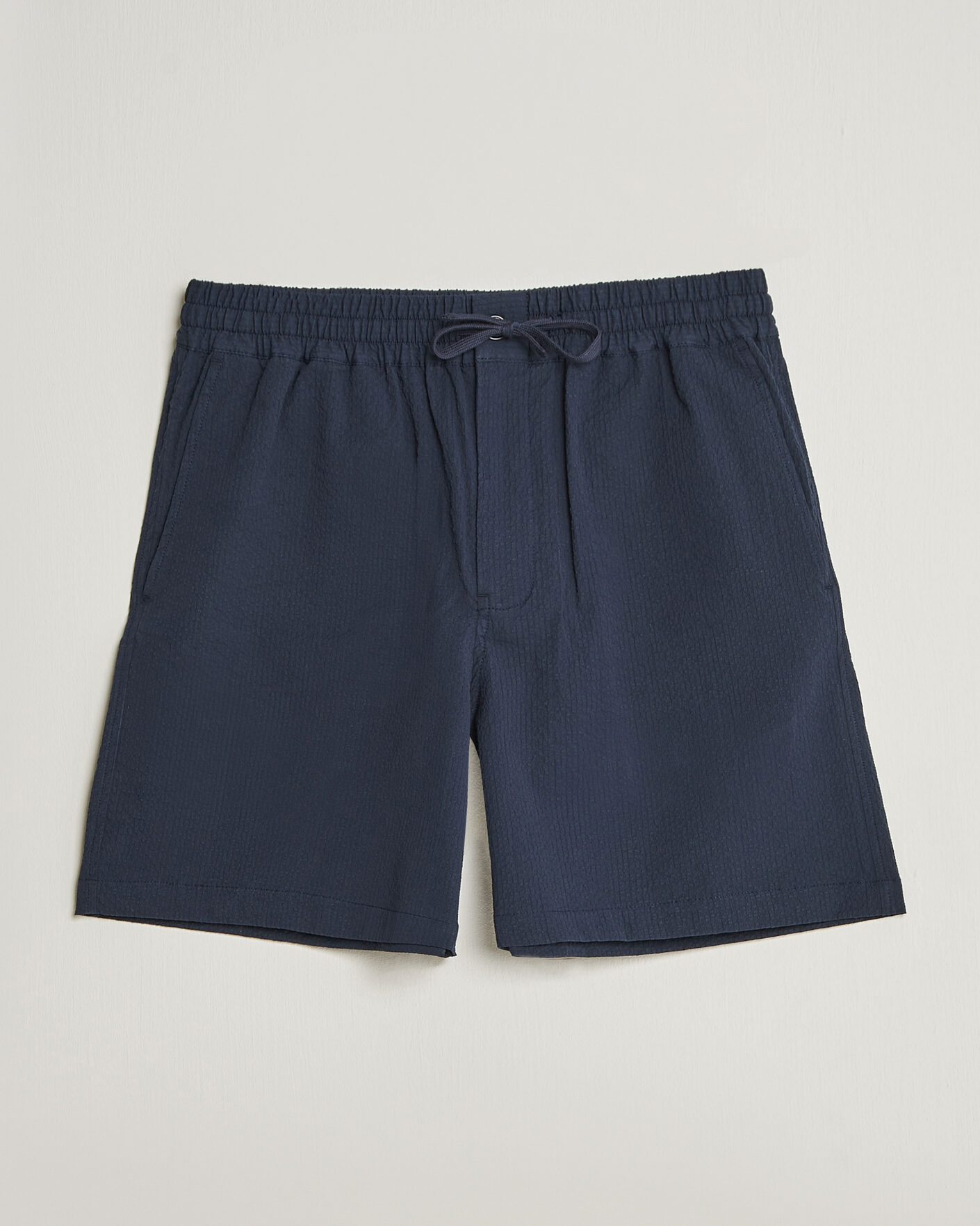 Herr | Shorts | Maison Kitsuné | Seersucker Drawstring Shorts Navy