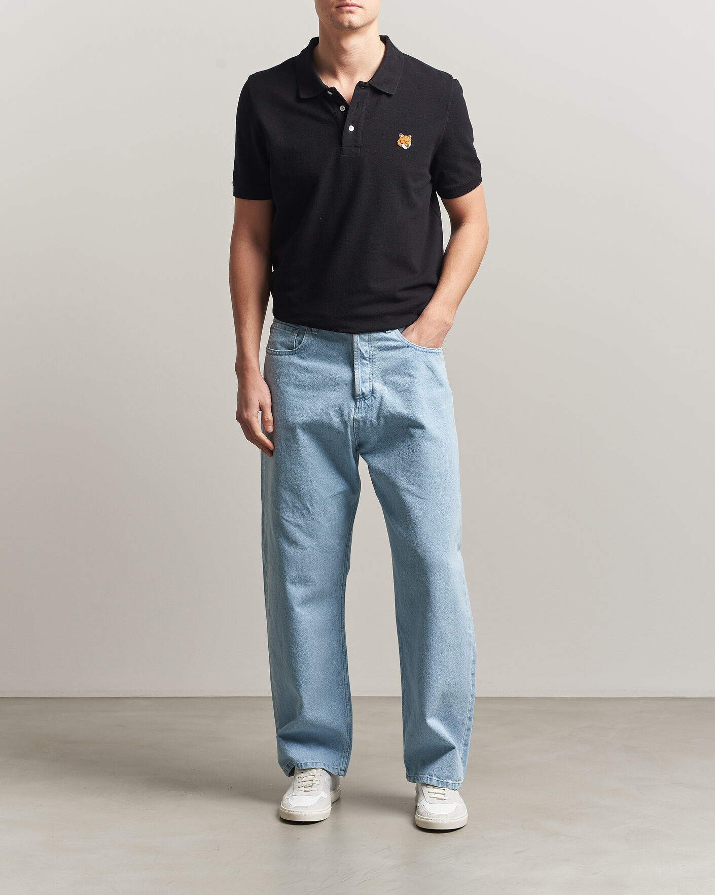 Herr | Byxor | Maison Kitsuné | Wide Fit Jeans Light Washed Indigo