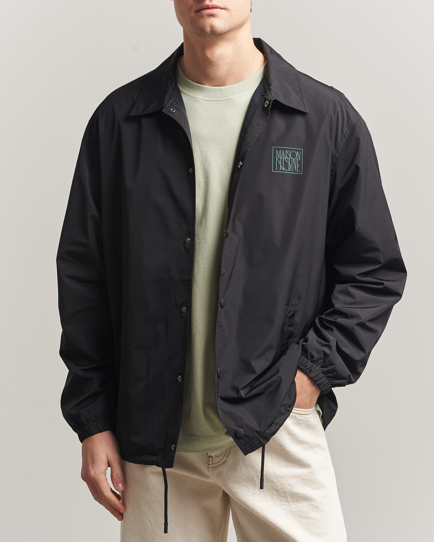 Herr | Jackor | Maison Kitsuné | Tonal Fox Head Coach Jacket Black