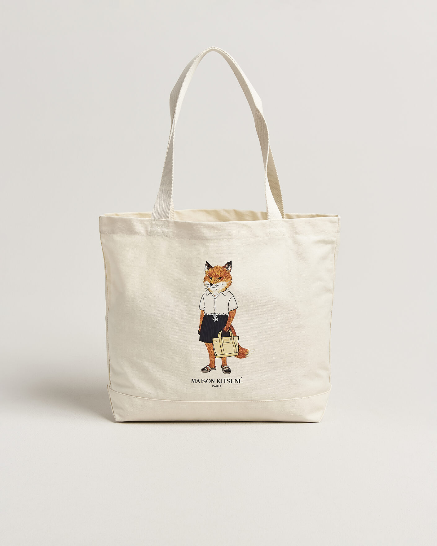 Herr | Väskor | Maison Kitsuné | Dressed Fox Totebag Ecru