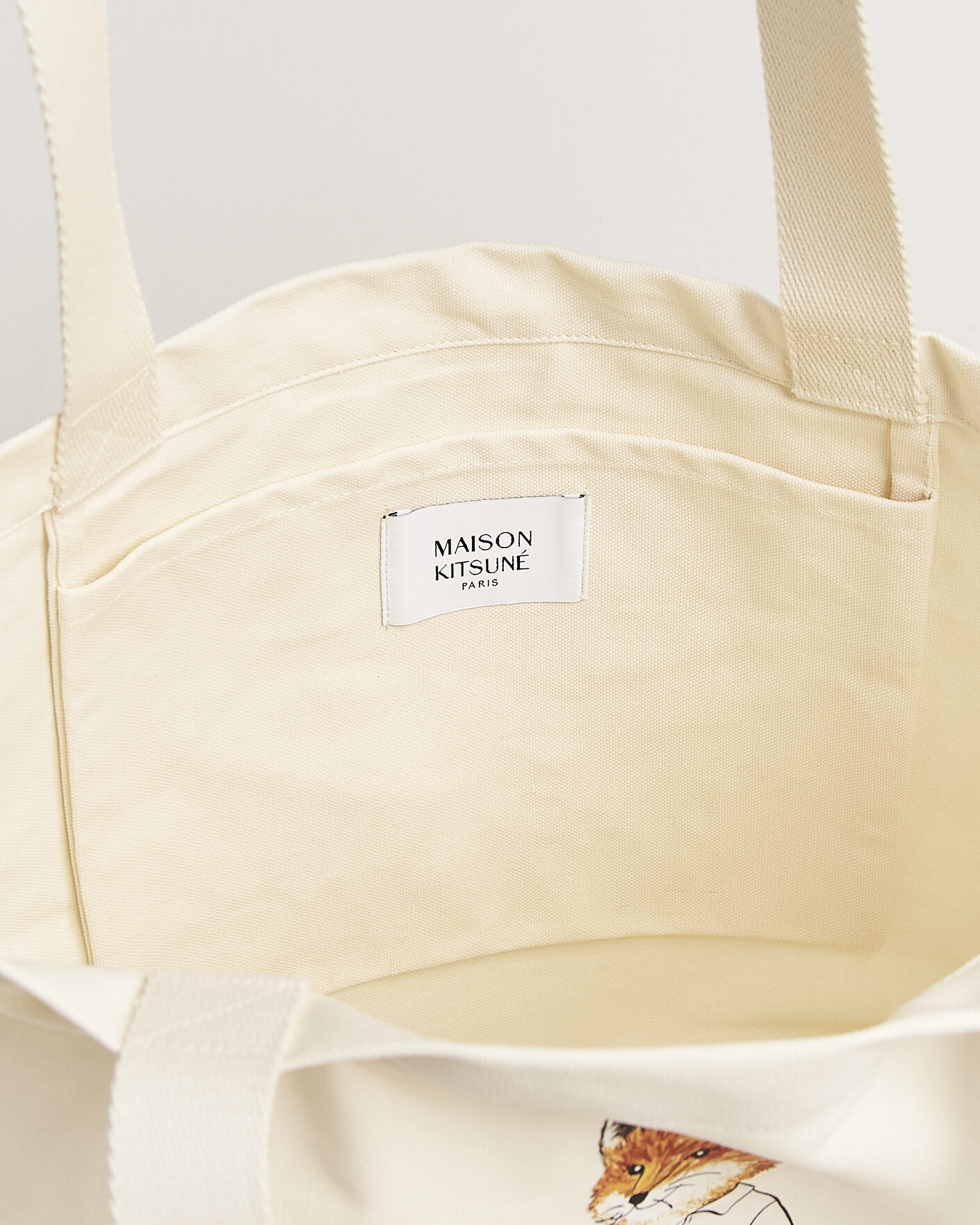 Herr | Väskor | Maison Kitsuné | Dressed Fox Totebag Ecru