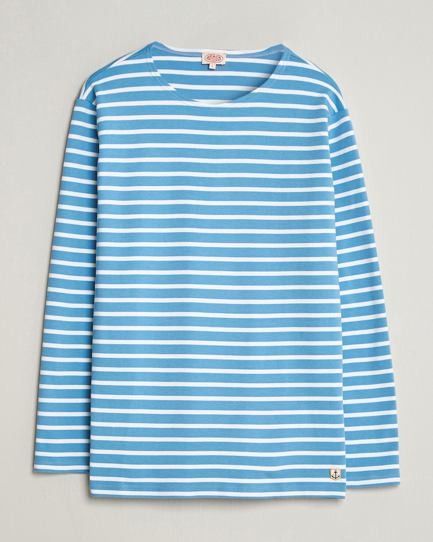 Herr | T-Shirts | Armor-lux | Houat Héritage Stripe Long Sleeve T-Shirt Waterfall/Blanc