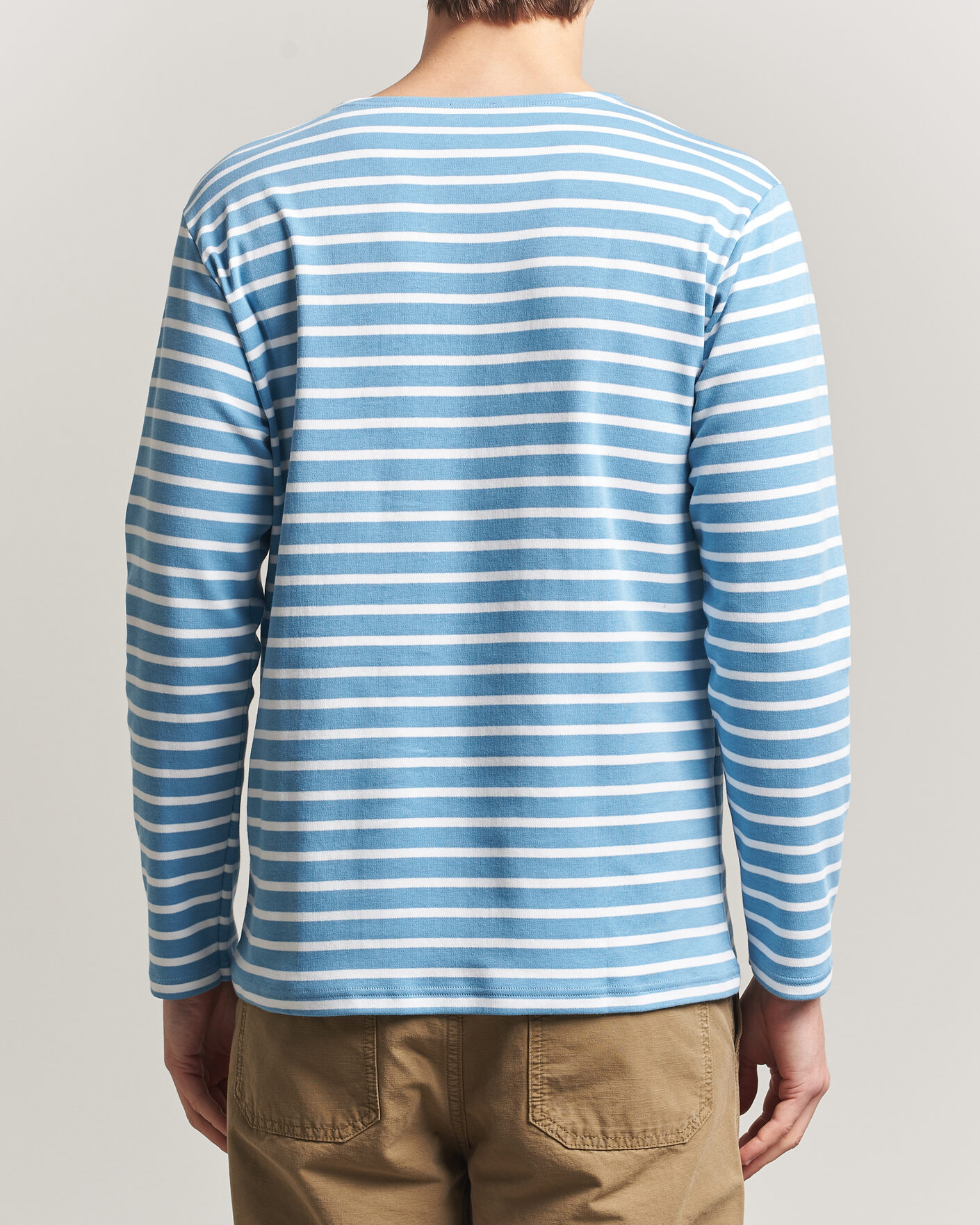 Herr | T-Shirts | Armor-lux | Houat Héritage Stripe Long Sleeve T-Shirt Waterfall/Blanc