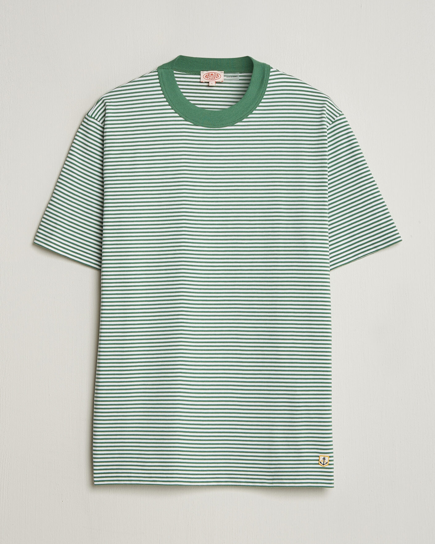 Herr | T-Shirts | Armor-lux | Callac Héritage Stripe T-Shirt Ivy/Blanc