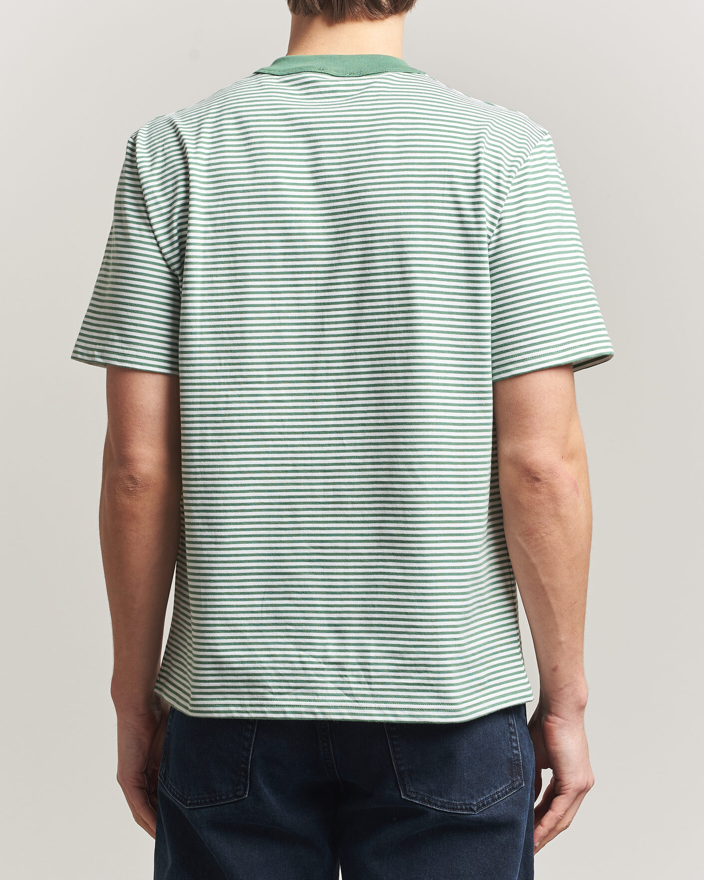 Herr | T-Shirts | Armor-lux | Callac Héritage Stripe T-Shirt Ivy/Blanc