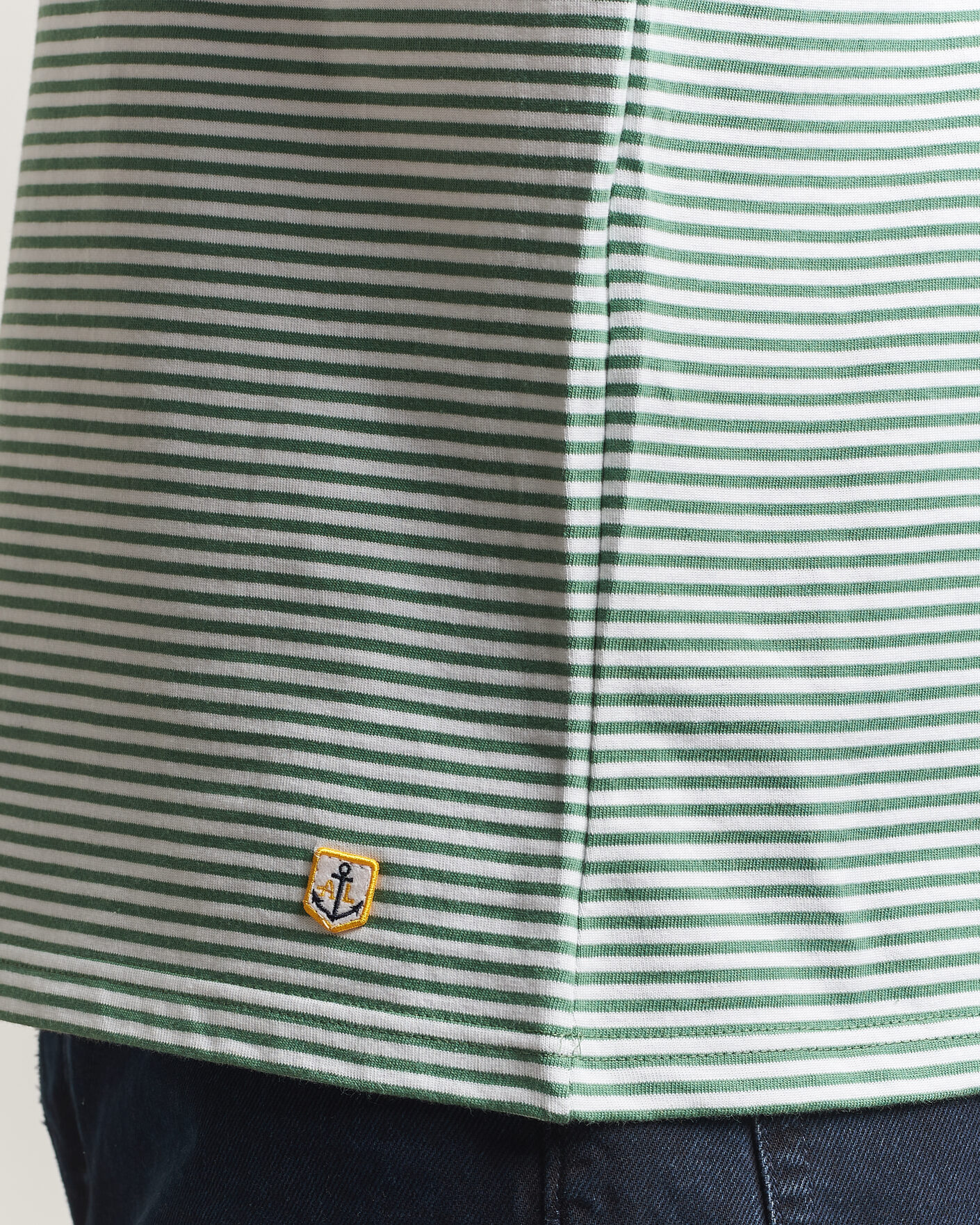 Herr | T-Shirts | Armor-lux | Callac Héritage Stripe T-Shirt Ivy/Blanc