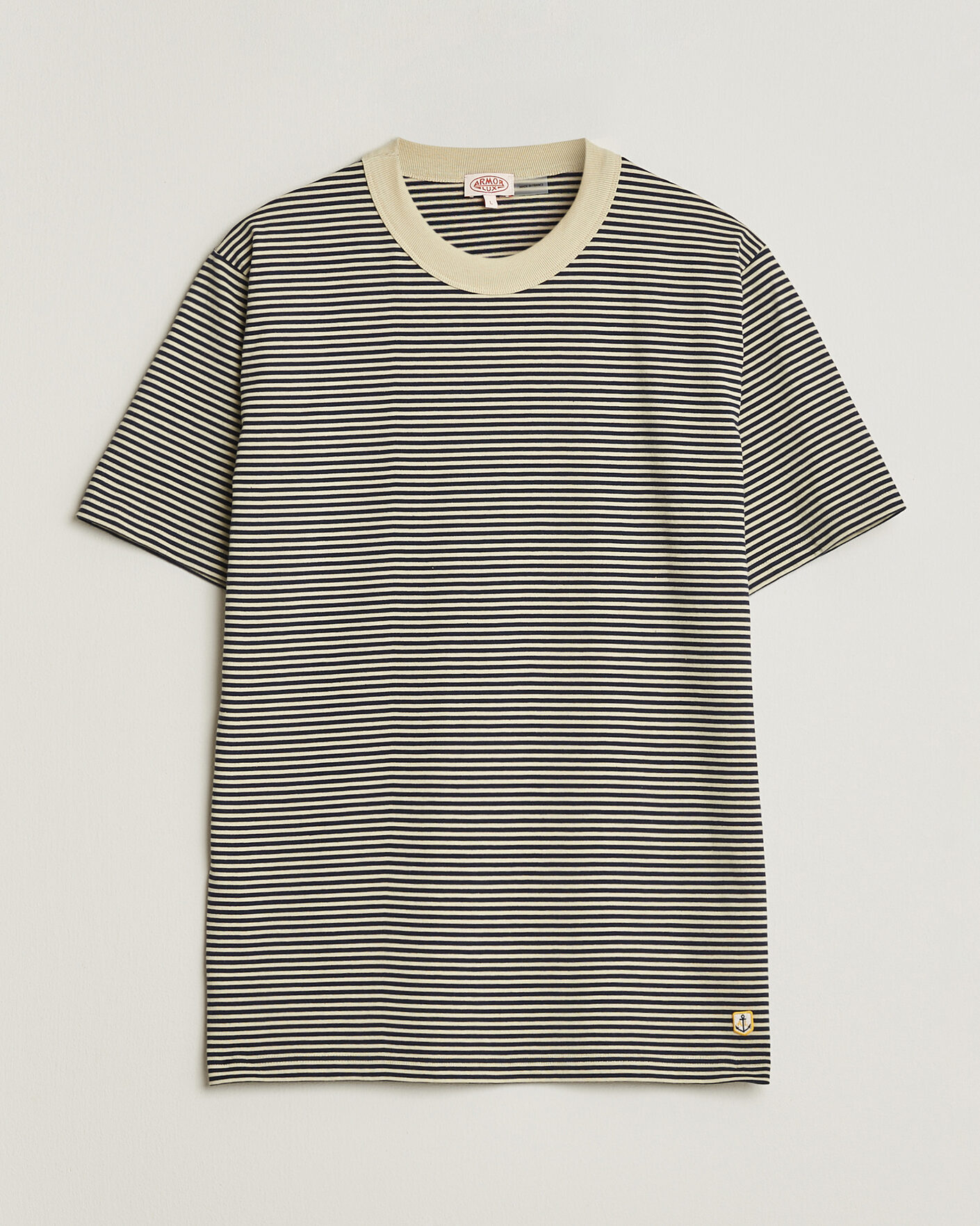 Herr | T-Shirts | Armor-lux | Callac Héritage Stripe T-Shirt Gravel/Marine Deep