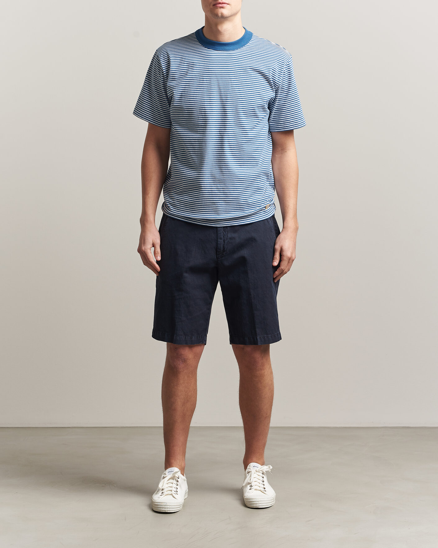 Herr | T-Shirts | Armor-lux | Callac Héritage Stripe T-Shirt Dark Blue/Blanc