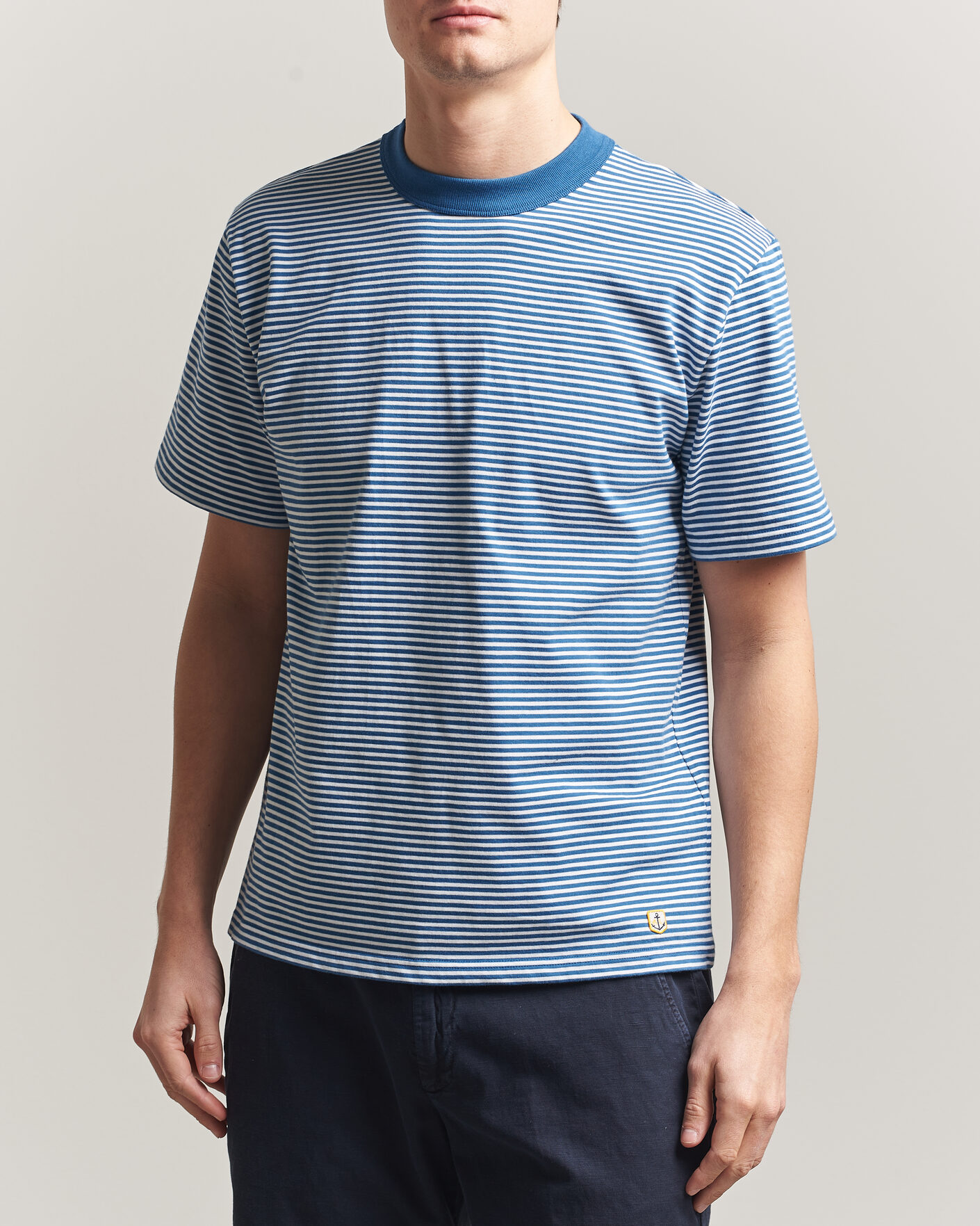 Herr | T-Shirts | Armor-lux | Callac Héritage Stripe T-Shirt Dark Blue/Blanc