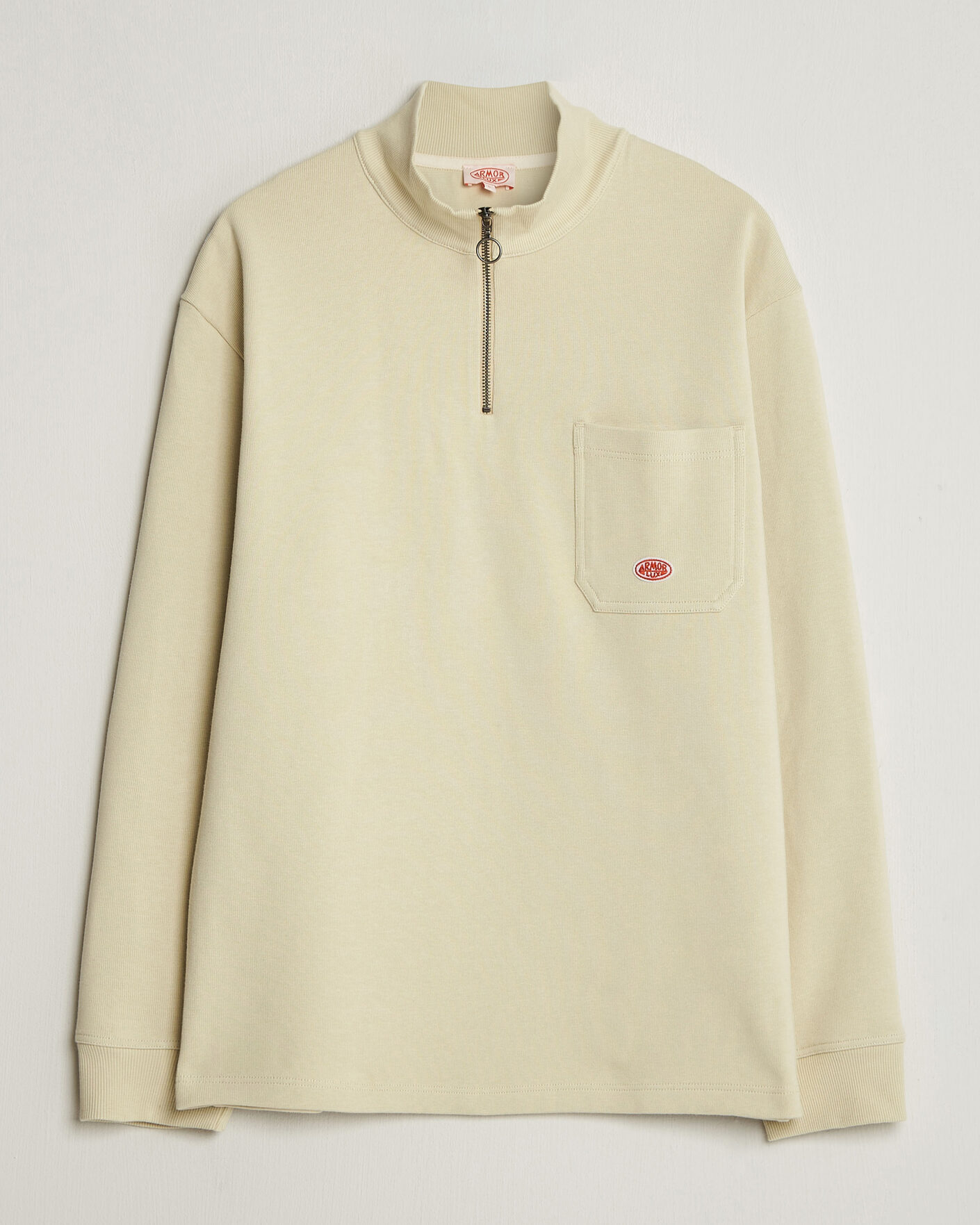 Herr | Tröjor | Armor-lux | Camionneur Cotton Half Zip Sweater Gravel