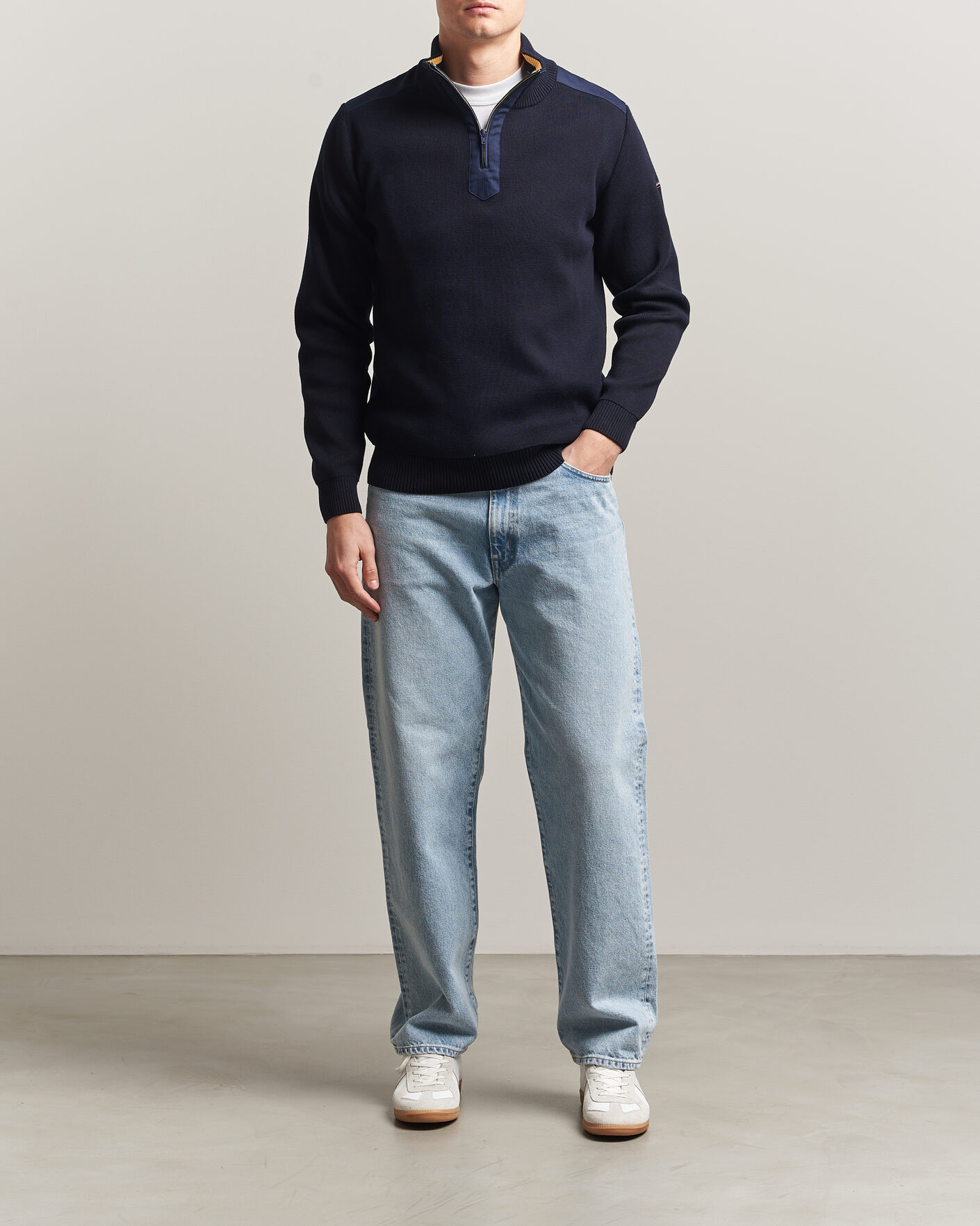 Herr | Tröjor | Armor-lux | Workwear Half Zip Marine Deep