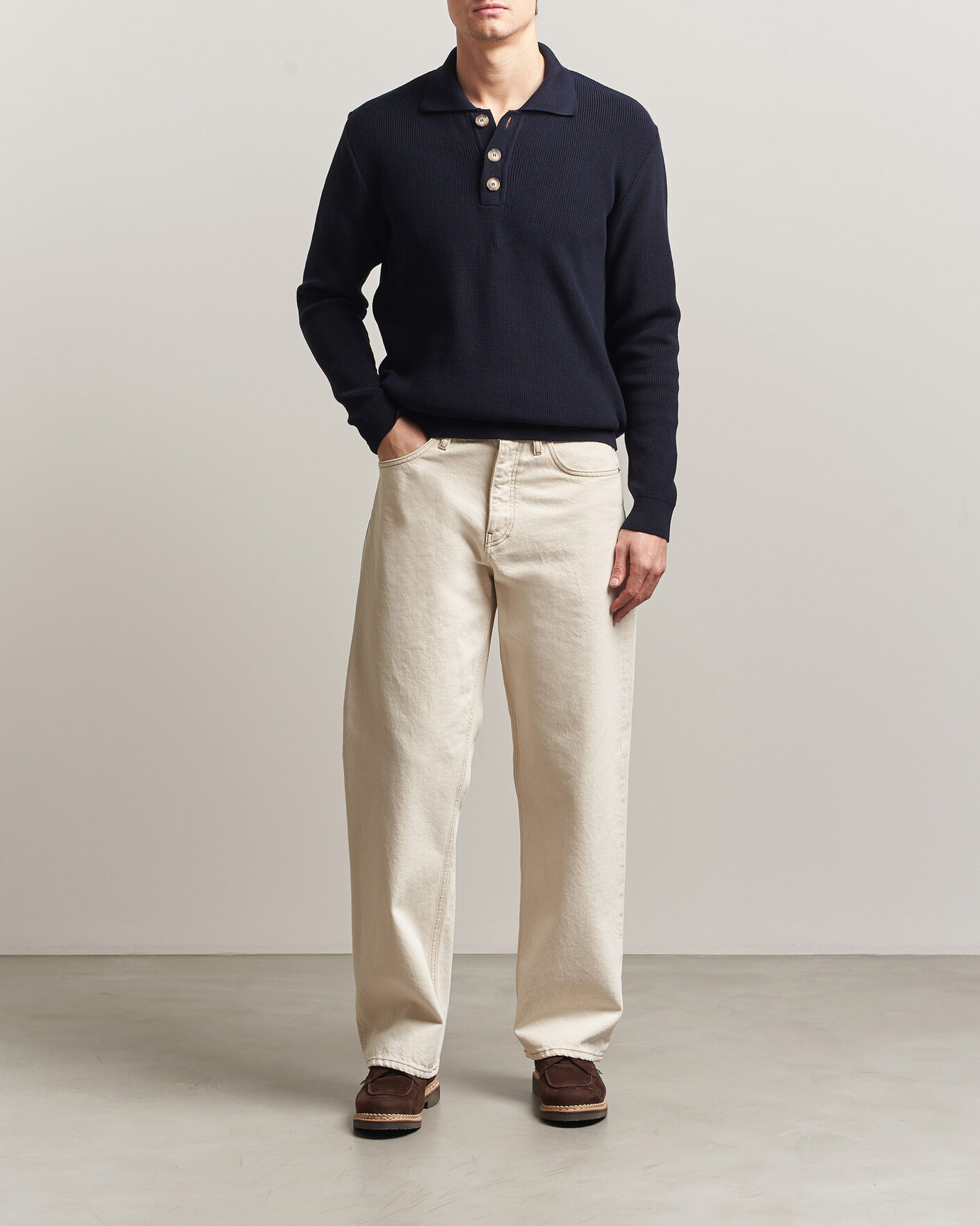 Herr | Tröjor | Armor-lux | Heritage Knitted Polo Marine Deep