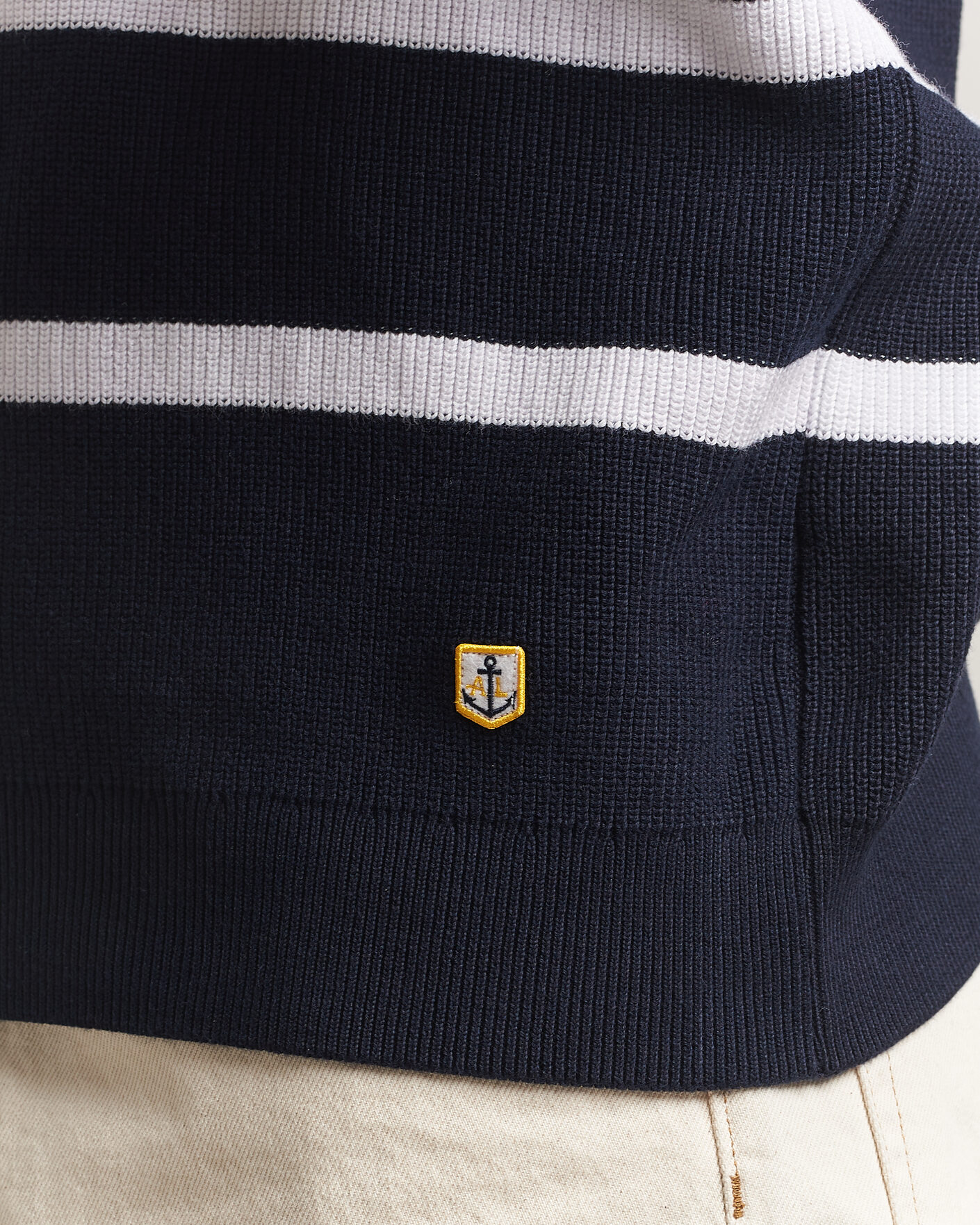 Herr | Tröjor | Armor-lux | Heritage Knitted Polo Marine/Blanc