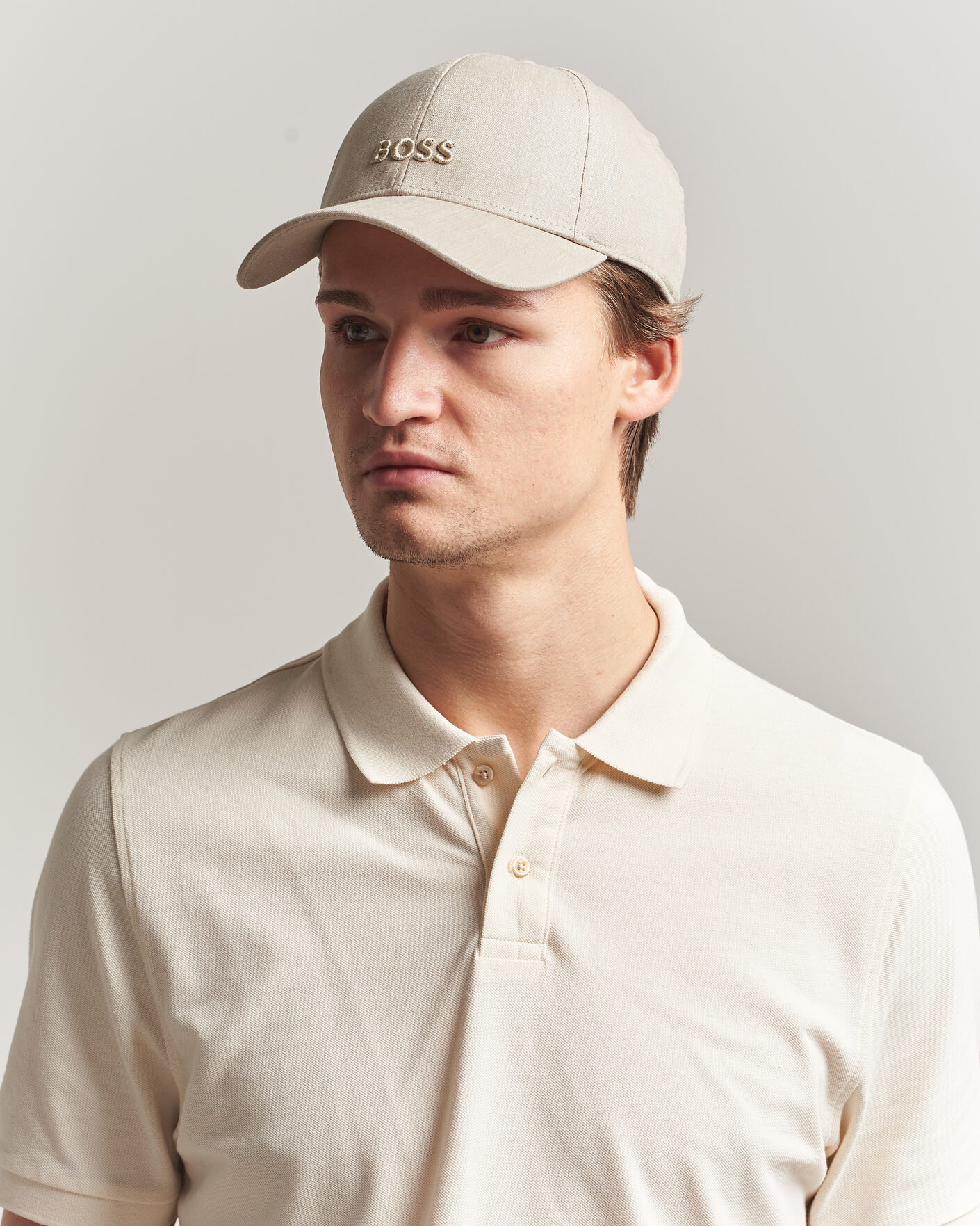 Herr | Hattar & kepsar | BOSS BLACK | Zed Linen Cap Open Beige