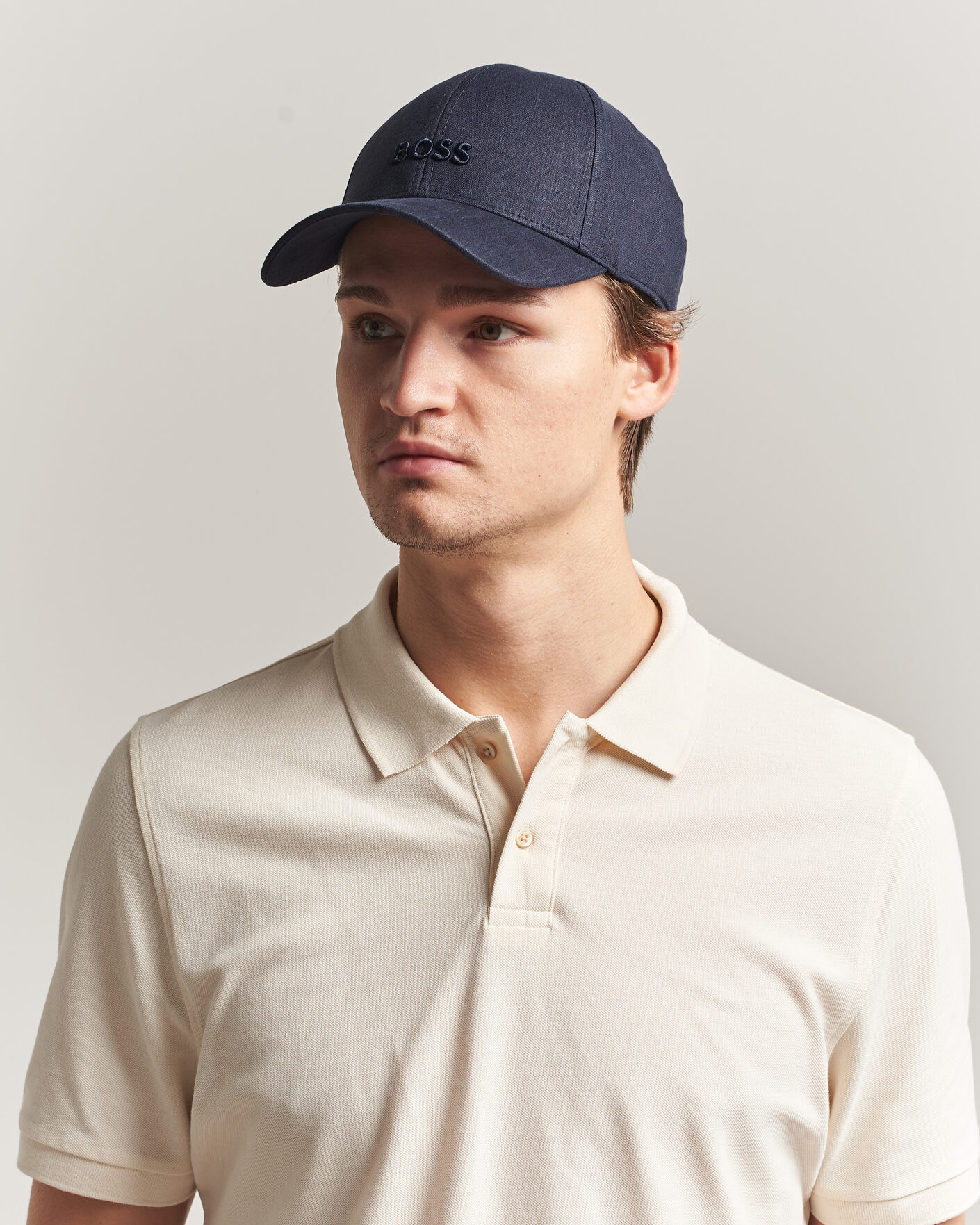 Herr | Hattar & kepsar | BOSS BLACK | Zed Linen Cap Dark Blue