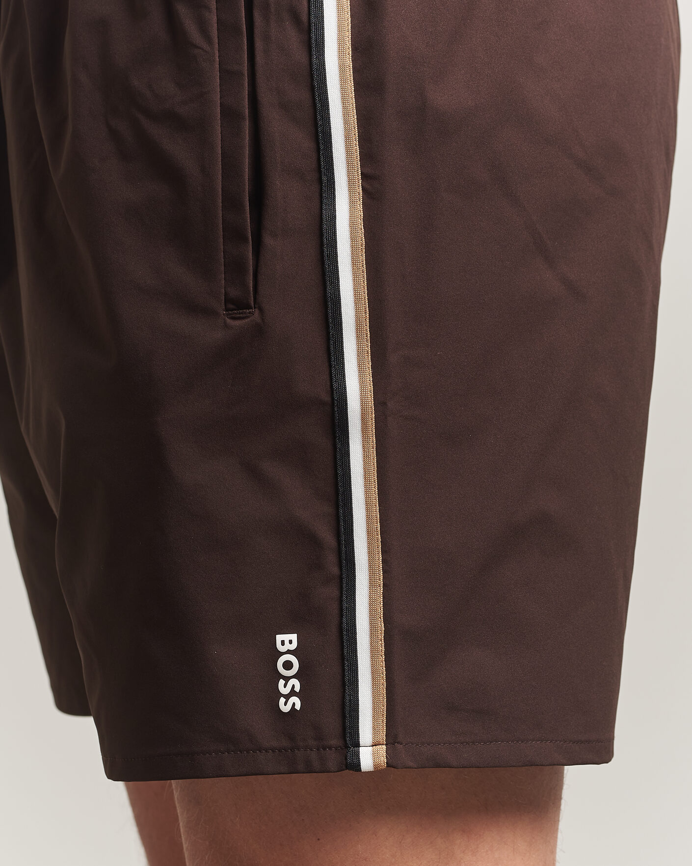 Herr | Badbyxor | BOSS BLACK | Iconic Swimshorts Dark Brown