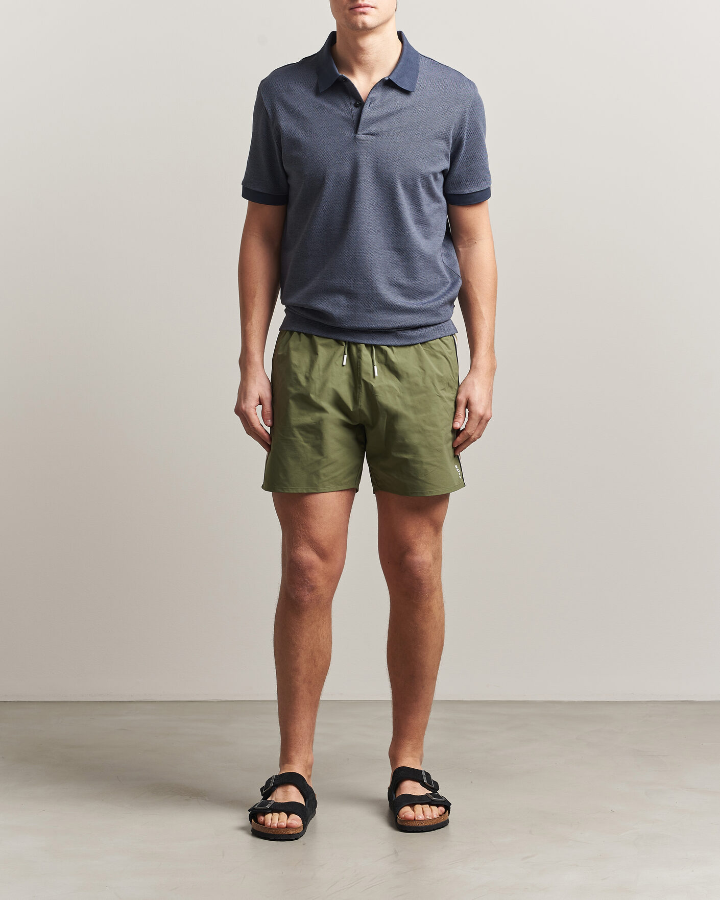 Herr | Badbyxor | BOSS BLACK | Iconic Swimshorts Open Green