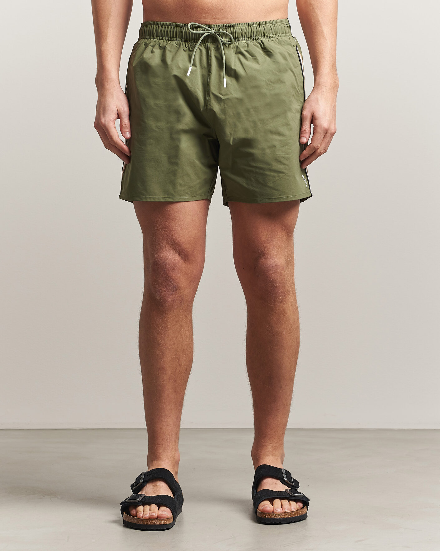Herr | Badbyxor | BOSS BLACK | Iconic Swimshorts Open Green