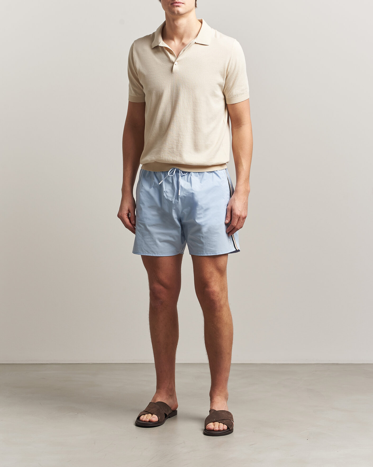 Herr | Badbyxor | BOSS BLACK | Iconic Swimshorts Light Blue