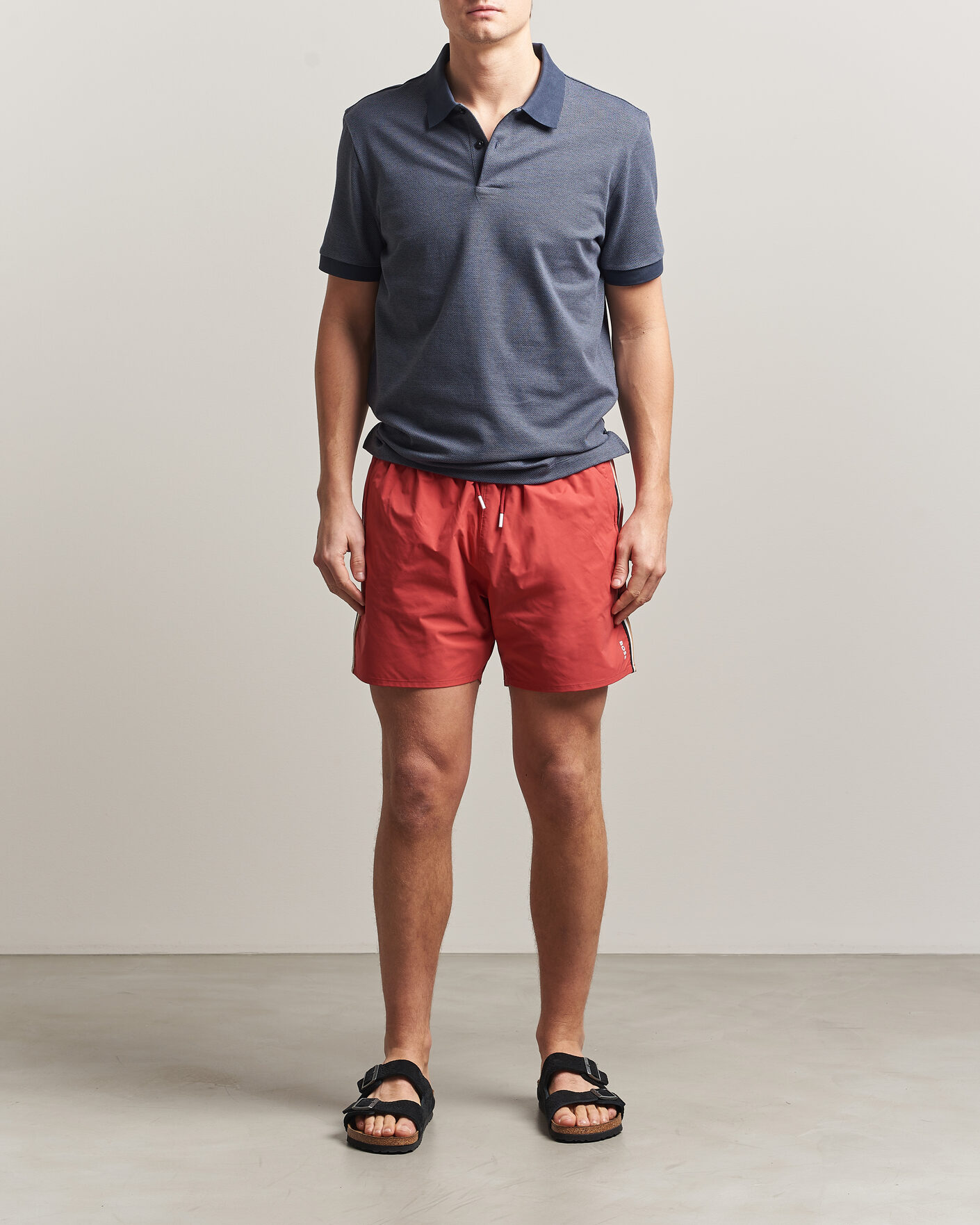 Herr | Badbyxor | BOSS BLACK | Iconic Swimshorts Dark Red