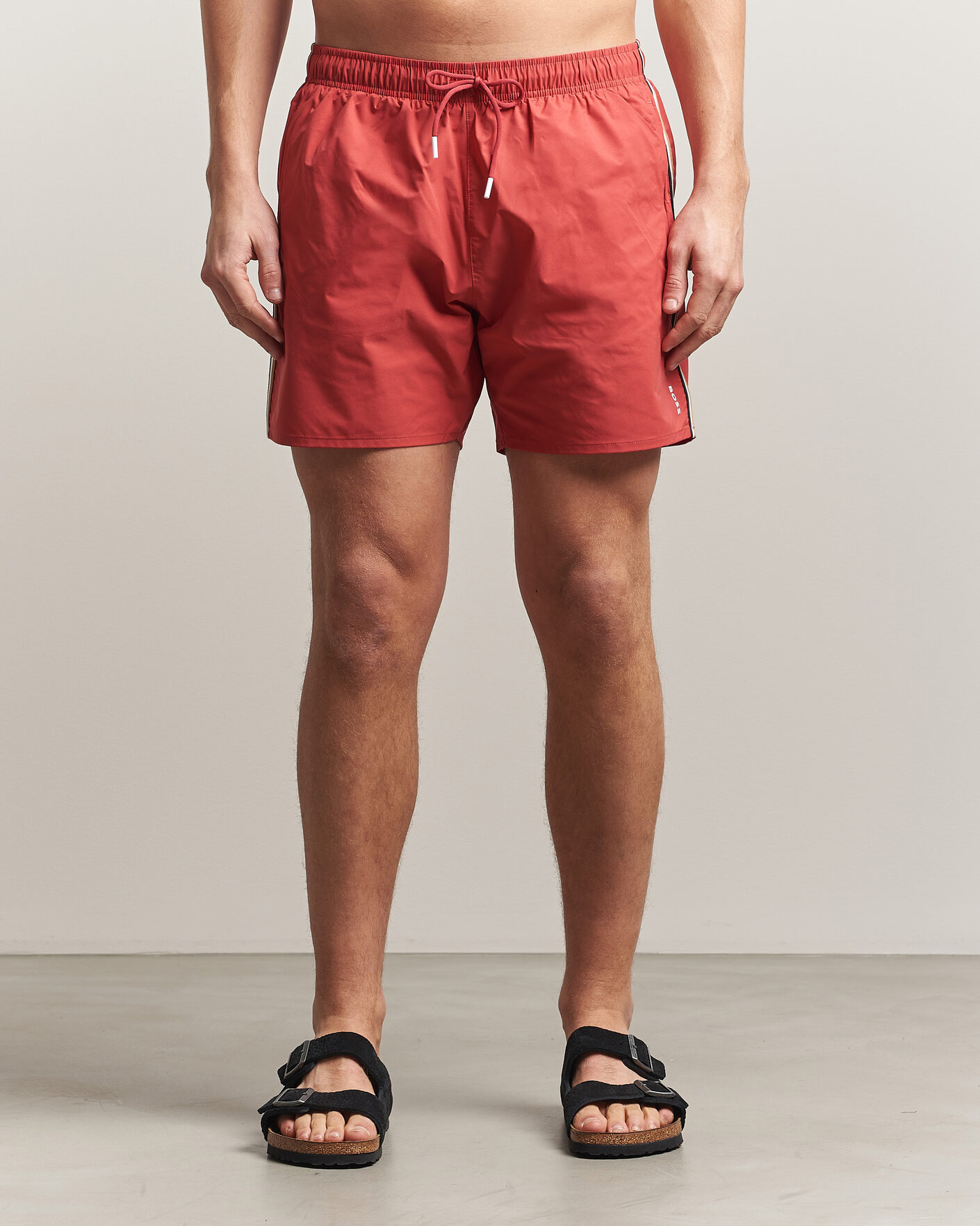Herr | Badbyxor | BOSS BLACK | Iconic Swimshorts Dark Red