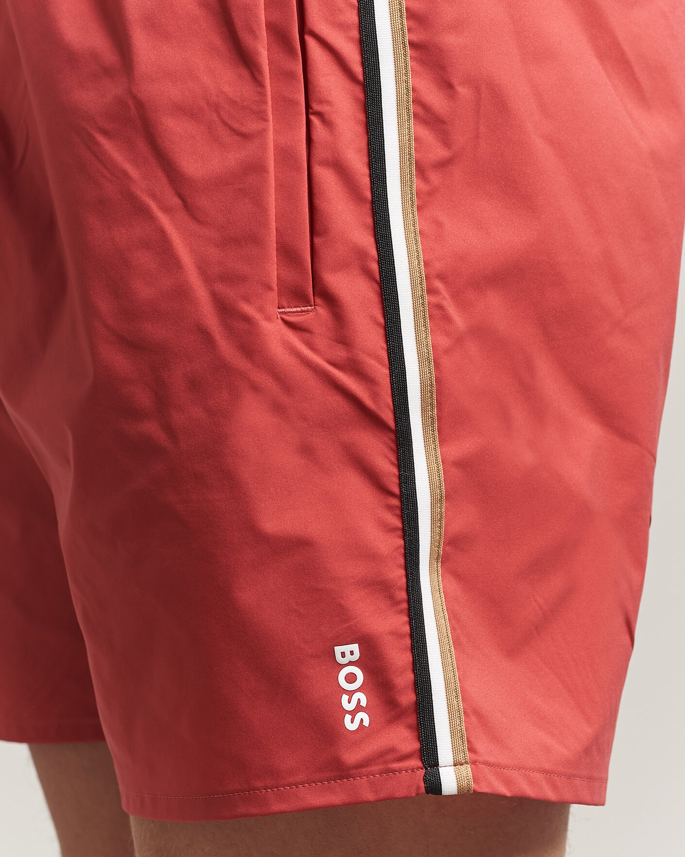 Herr | Badbyxor | BOSS BLACK | Iconic Swimshorts Dark Red