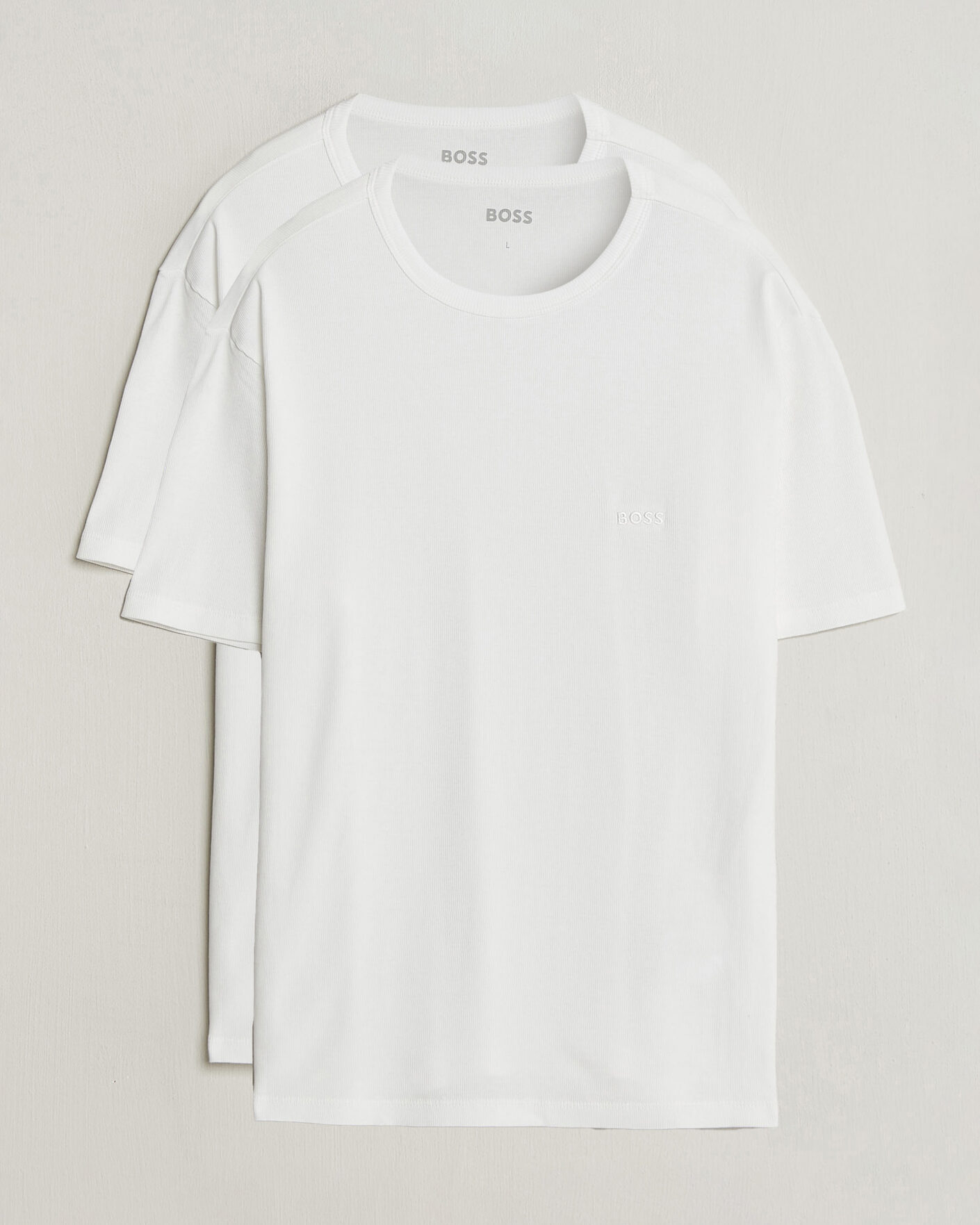 Herr | T-Shirts | BOSS BLACK | 2-Pack Ribbed T-Shirt White