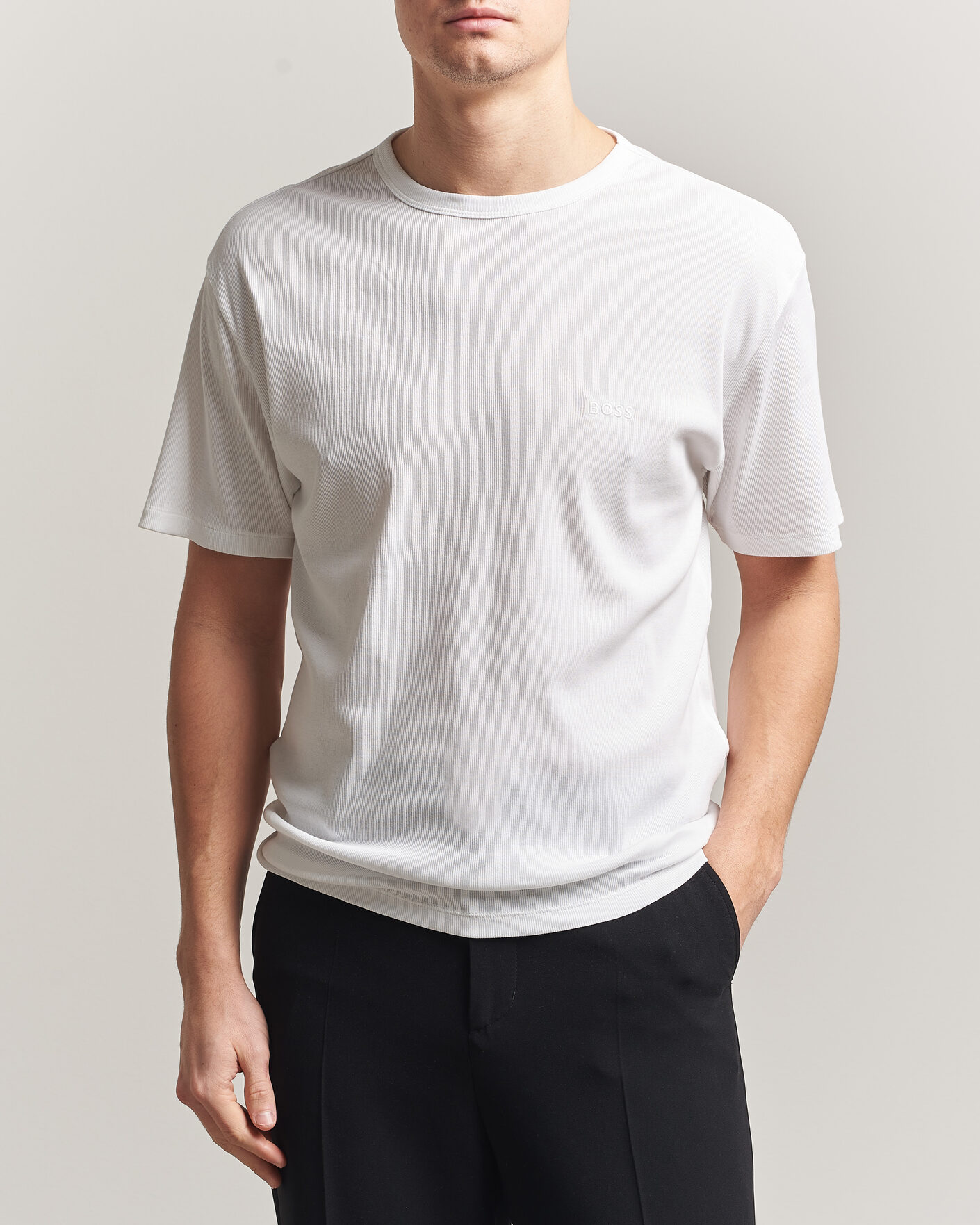 Herr | T-Shirts | BOSS BLACK | 2-Pack Ribbed T-Shirt White