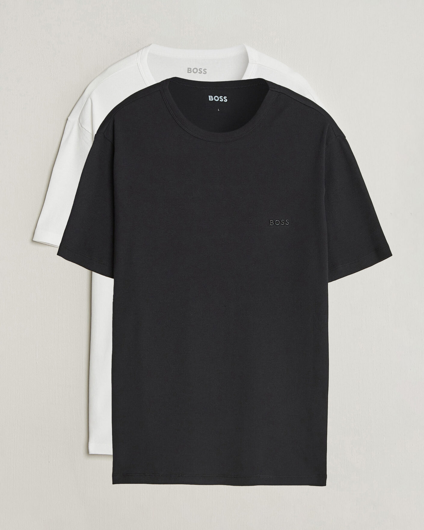 Herr | T-Shirts | BOSS BLACK | 2-Pack Ribbed T-Shirt White/Black