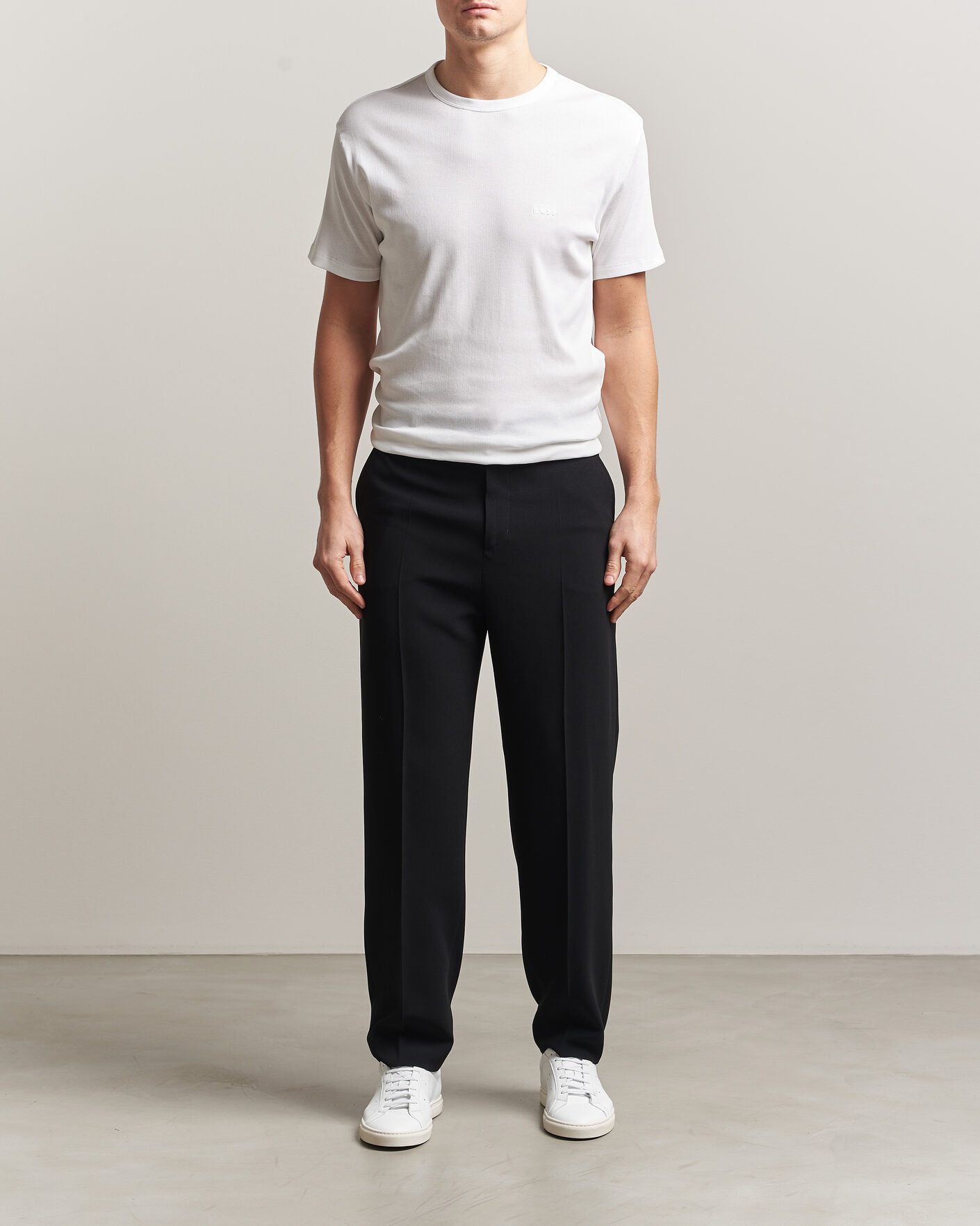 Herr | T-Shirts | BOSS BLACK | 2-Pack Ribbed T-Shirt White/Black