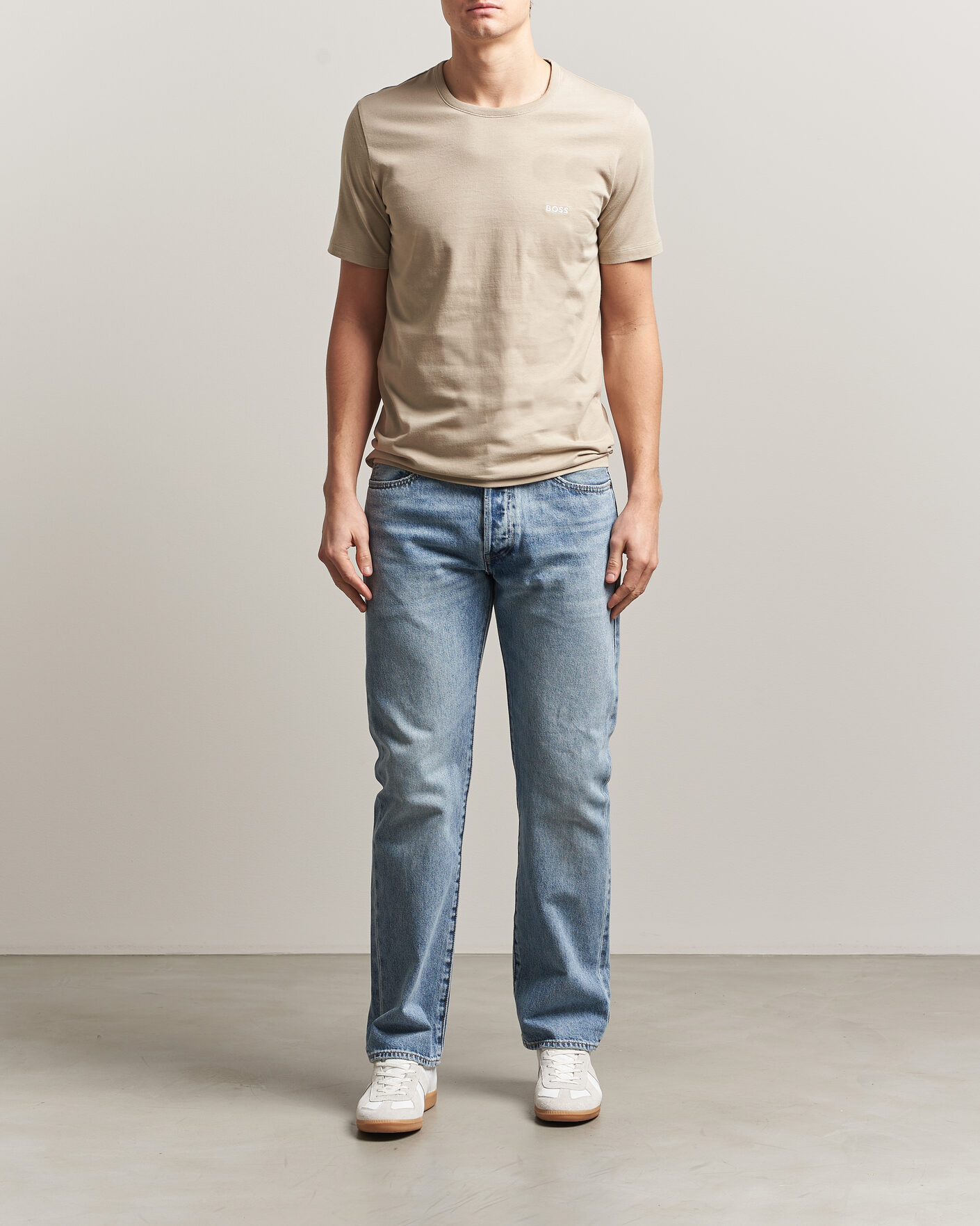 Herr | T-Shirts | BOSS BLACK | 3-Pack Crew Neck T-Shirt White/Blue/Beige