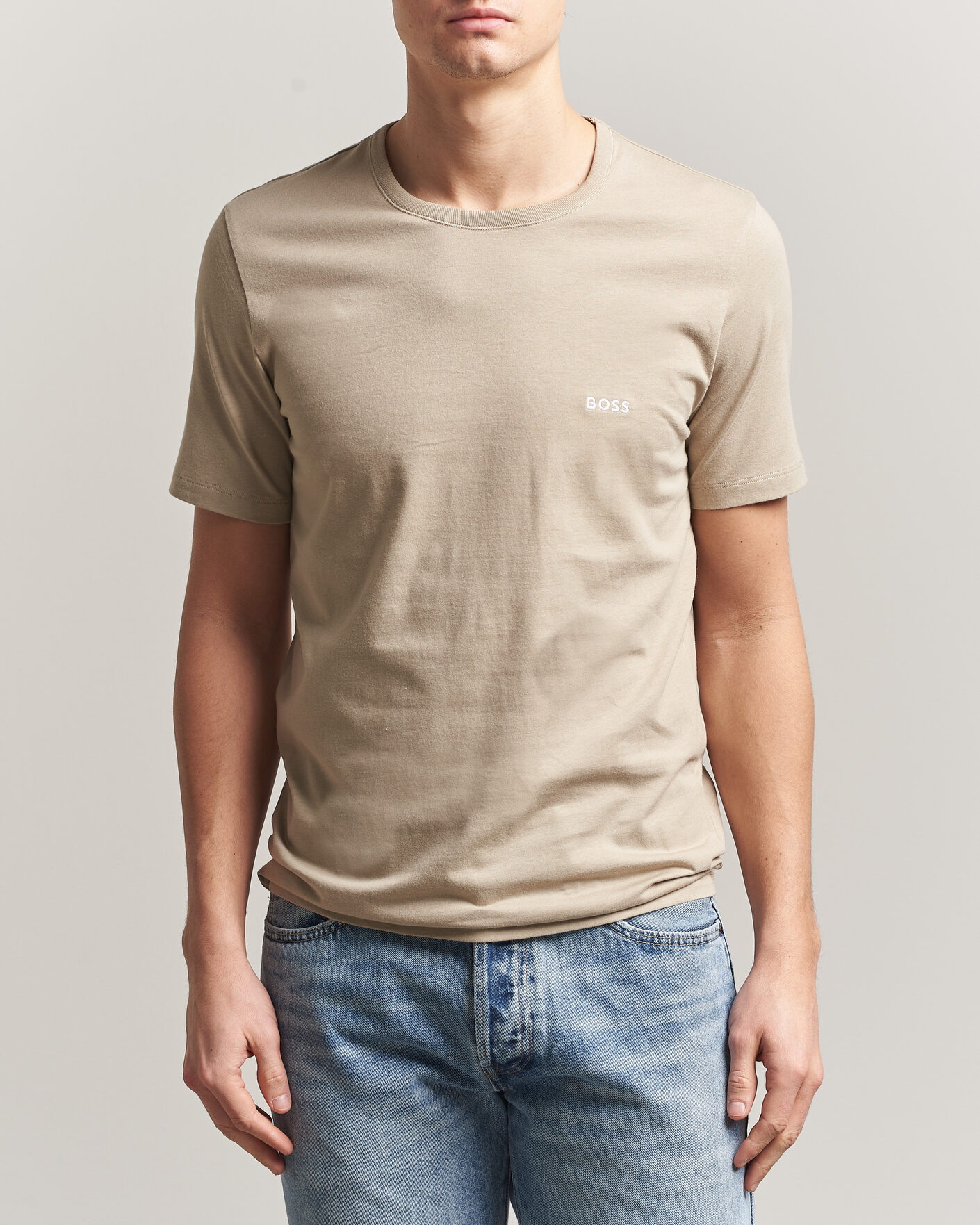 Herr | T-Shirts | BOSS BLACK | 3-Pack Crew Neck T-Shirt White/Blue/Beige