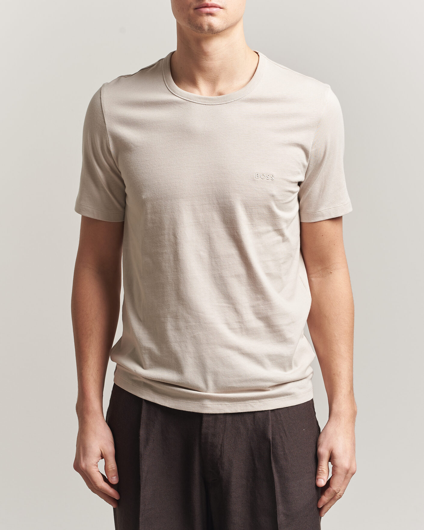 Herr | T-Shirts | BOSS BLACK | 3-Pack Crew Neck T-Shirt Grey/Beige/Black