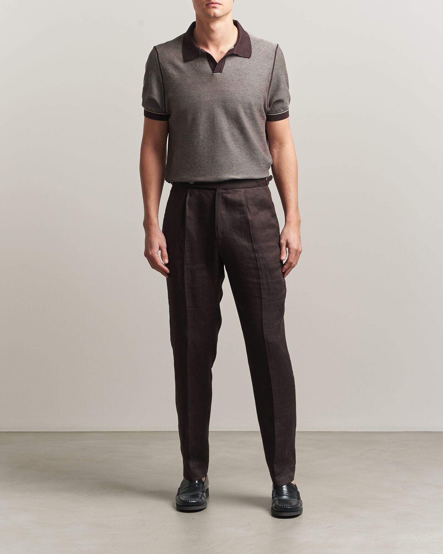 Herr | Pikéer | BOSS BLACK | Narciso Knitted Polo Dark Brown