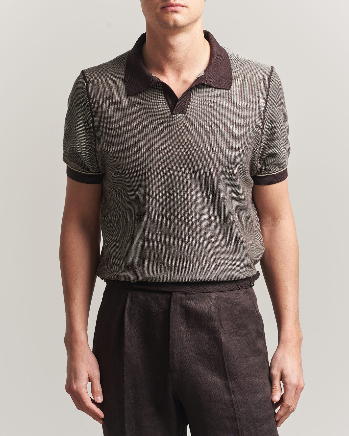 Herr | Pikéer | BOSS BLACK | Narciso Knitted Polo Dark Brown
