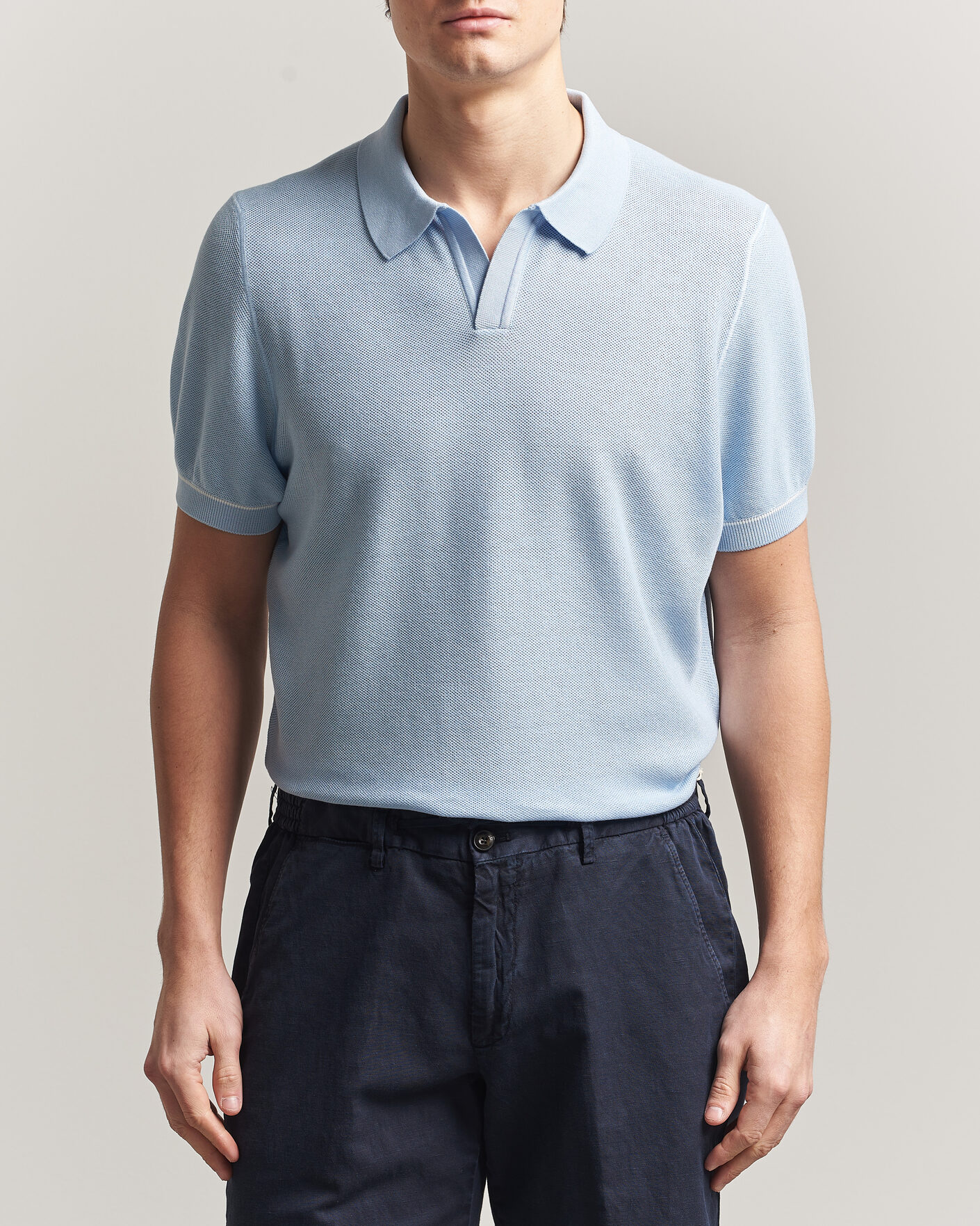 Herr | Pikéer | BOSS BLACK | Narciso Knitted Polo Light Blue