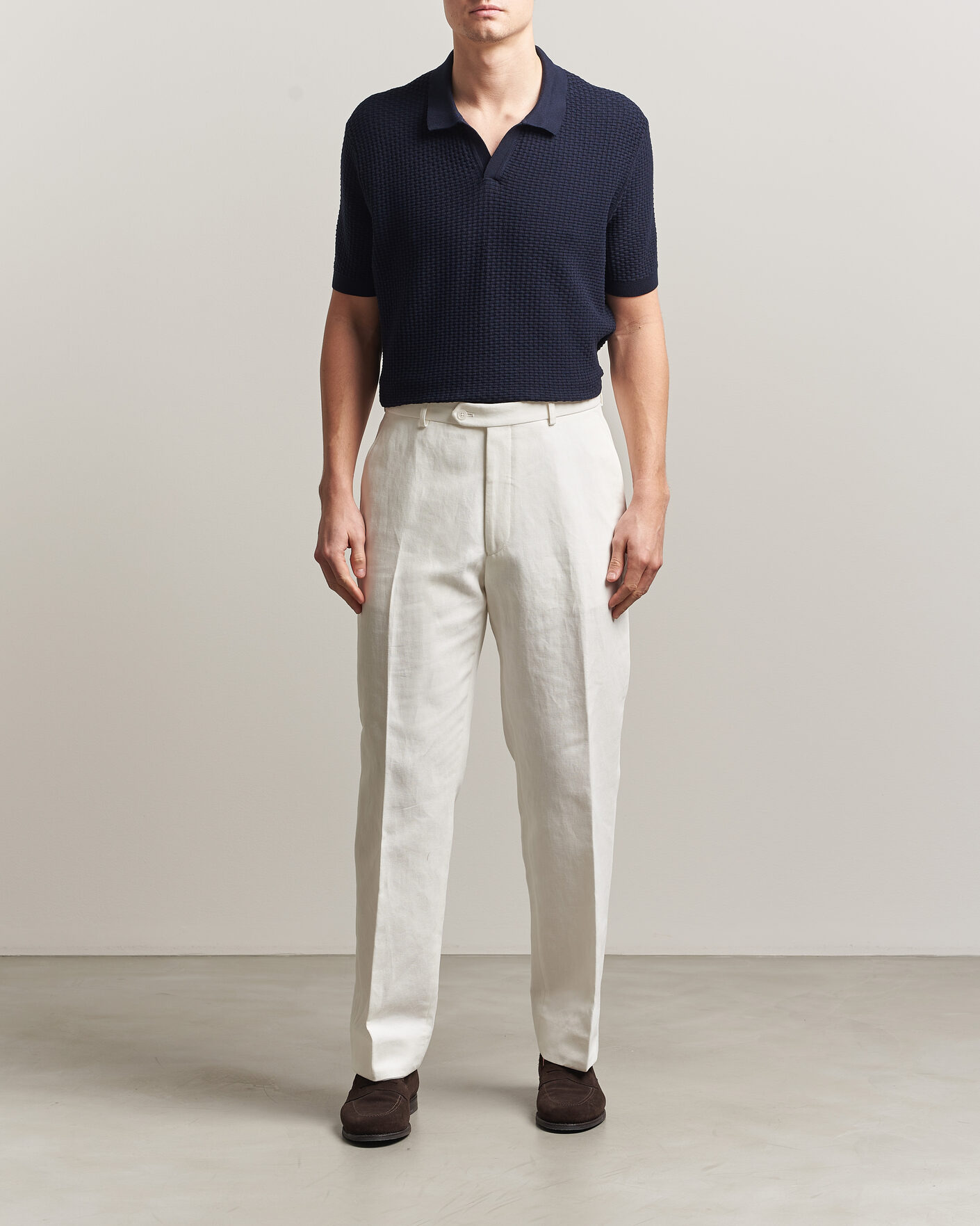 Herr | Pikéer | BOSS BLACK | Natalo Structured Knitted Polo Dark Blue